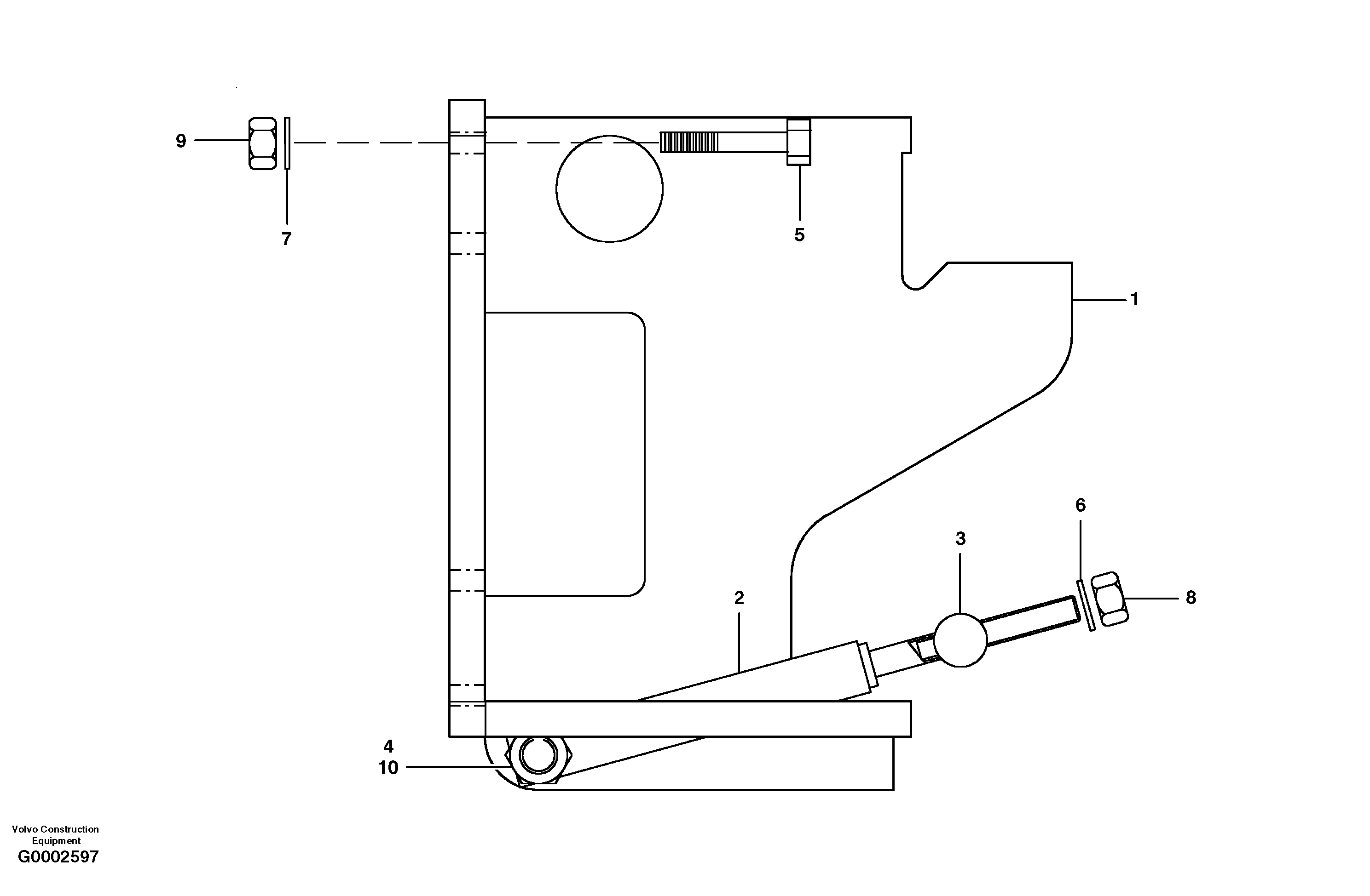 Схема запчастей Volvo G700 MODELS S/N 33000 - - 8325 Spare wheel hanger 