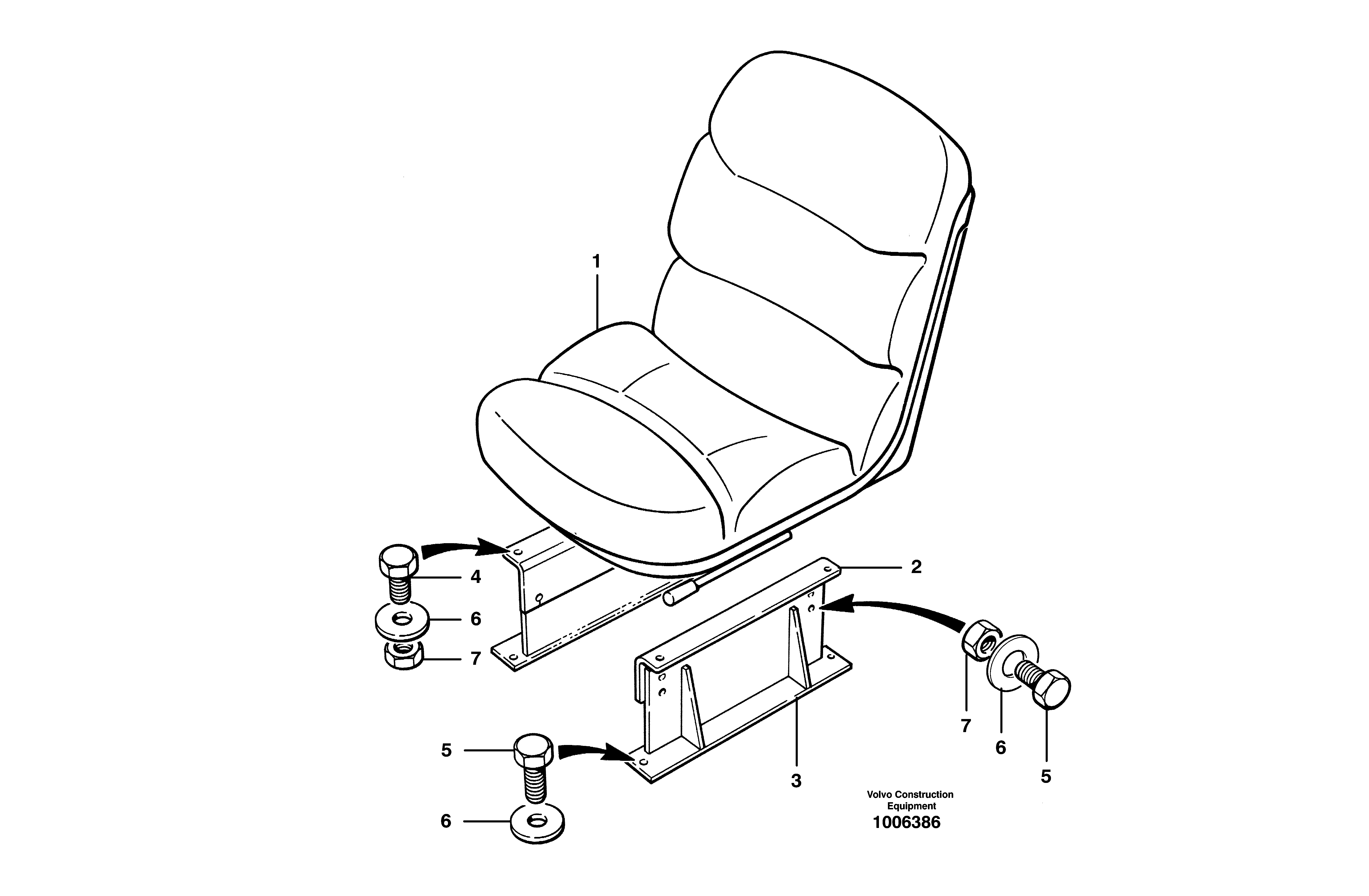 Схема запчастей Volvo G700 MODELS S/N 33000 - - 8341 Bucket seat 