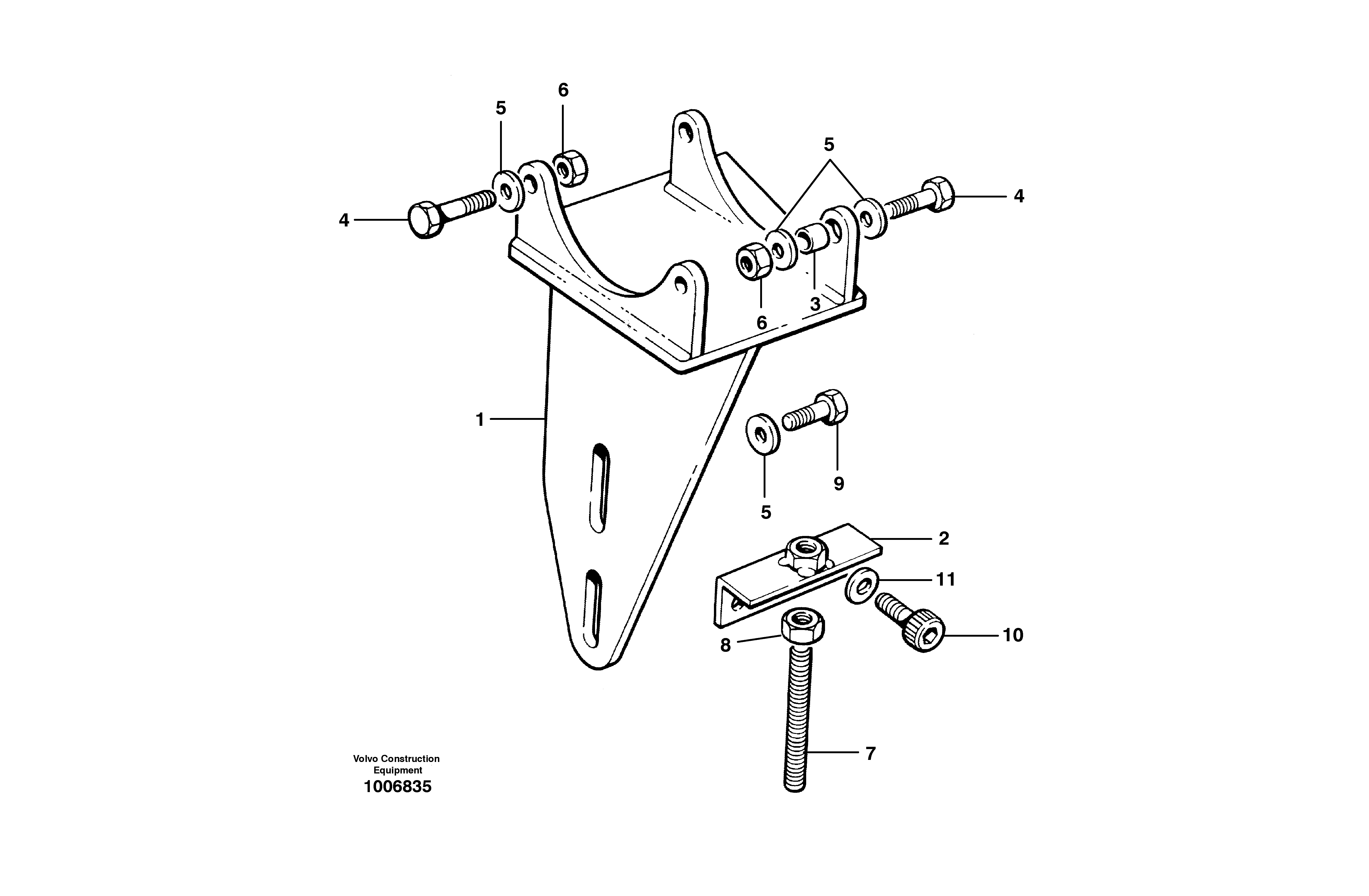 Схема запчастей Volvo G700 MODELS S/N 33000 - - 14805 Air conditioning compressor mounting brackets 