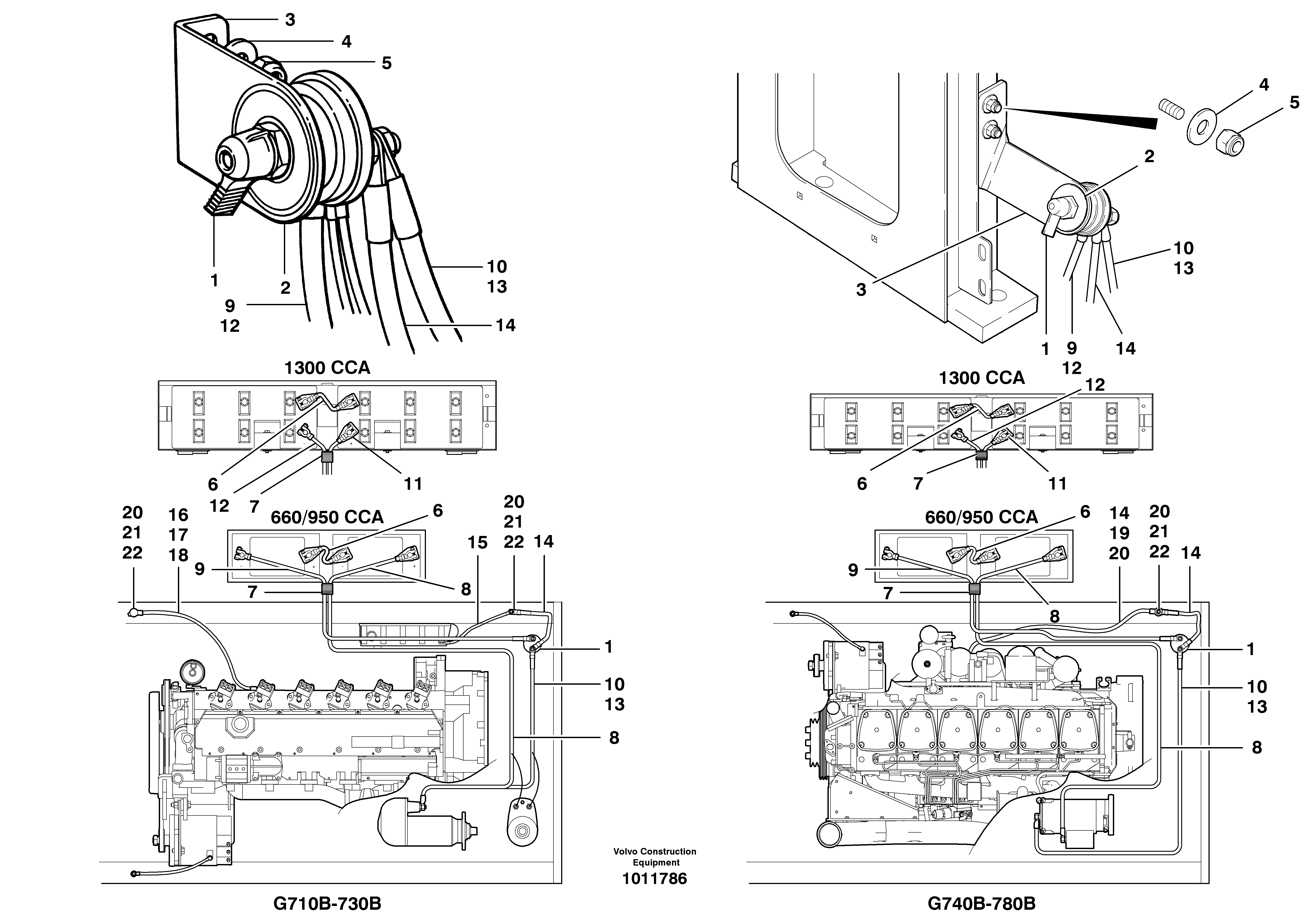 Схема запчастей Volvo G700B MODELS S/N 35000 - - 12402 Battery cable and disconnect switch 