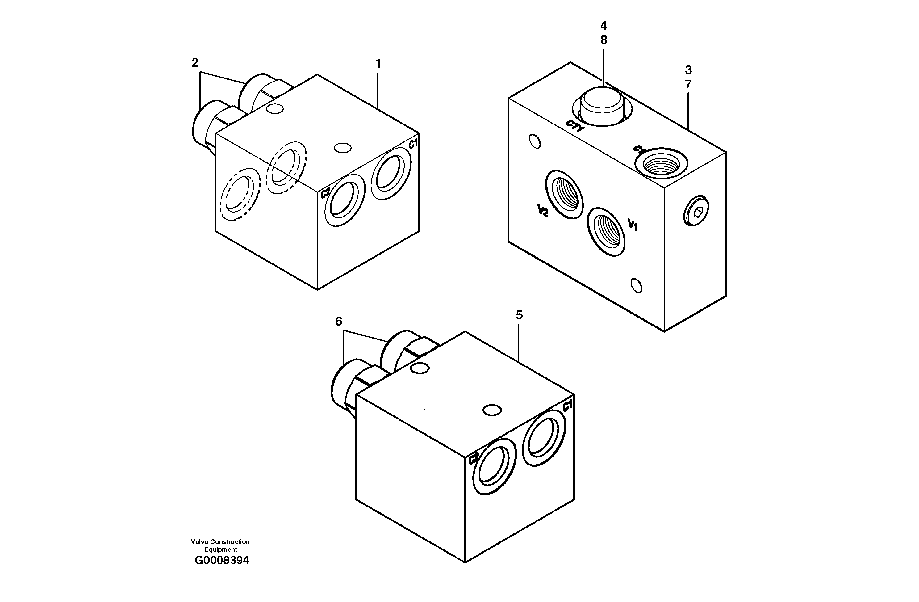 Схема запчастей Volvo G700B MODELS S/N 35000 - - 18661 Counterbalance valve 