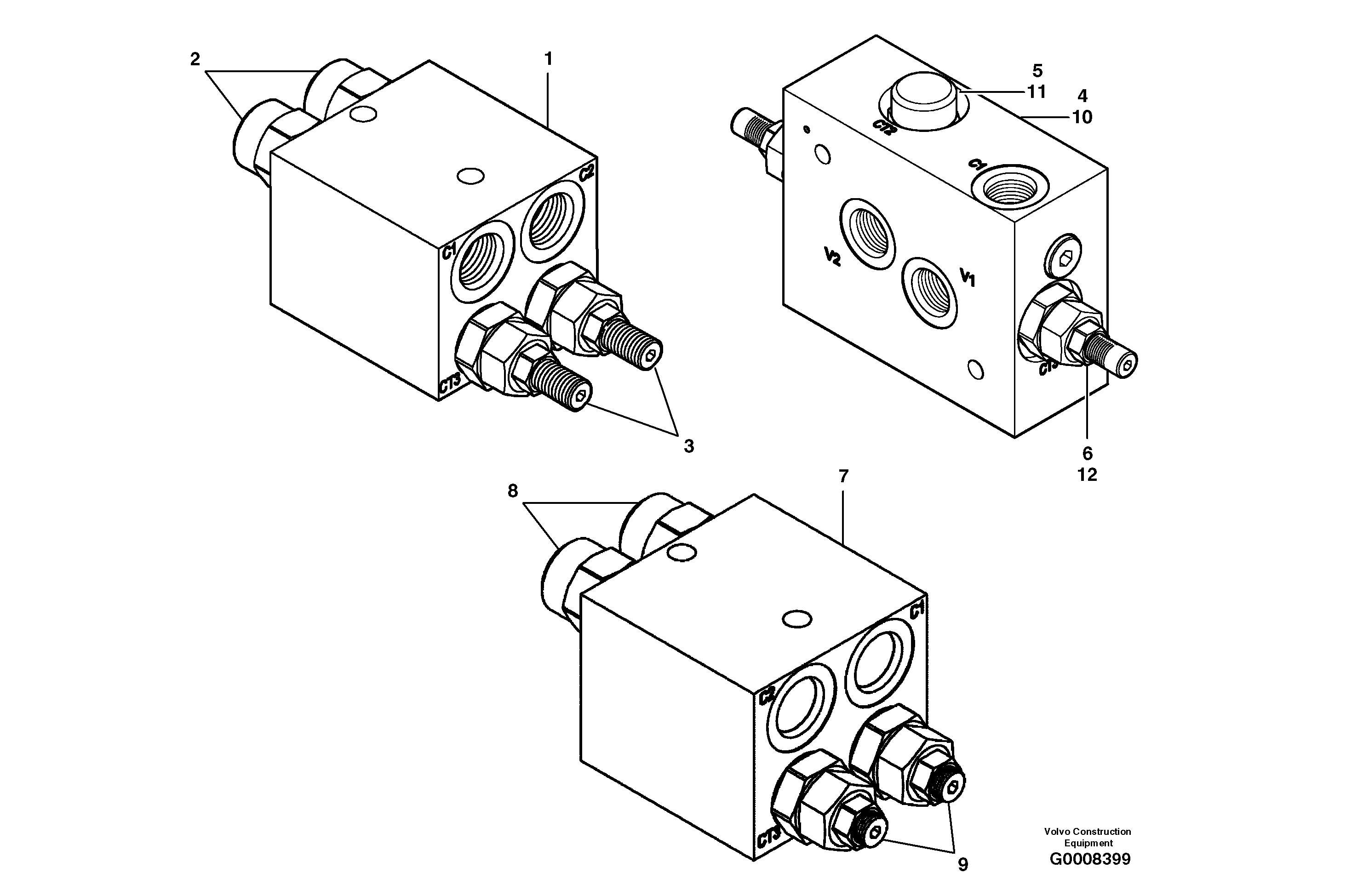 Схема запчастей Volvo G700B MODELS S/N 35000 - - 18662 Counterbalance valve - EEC 