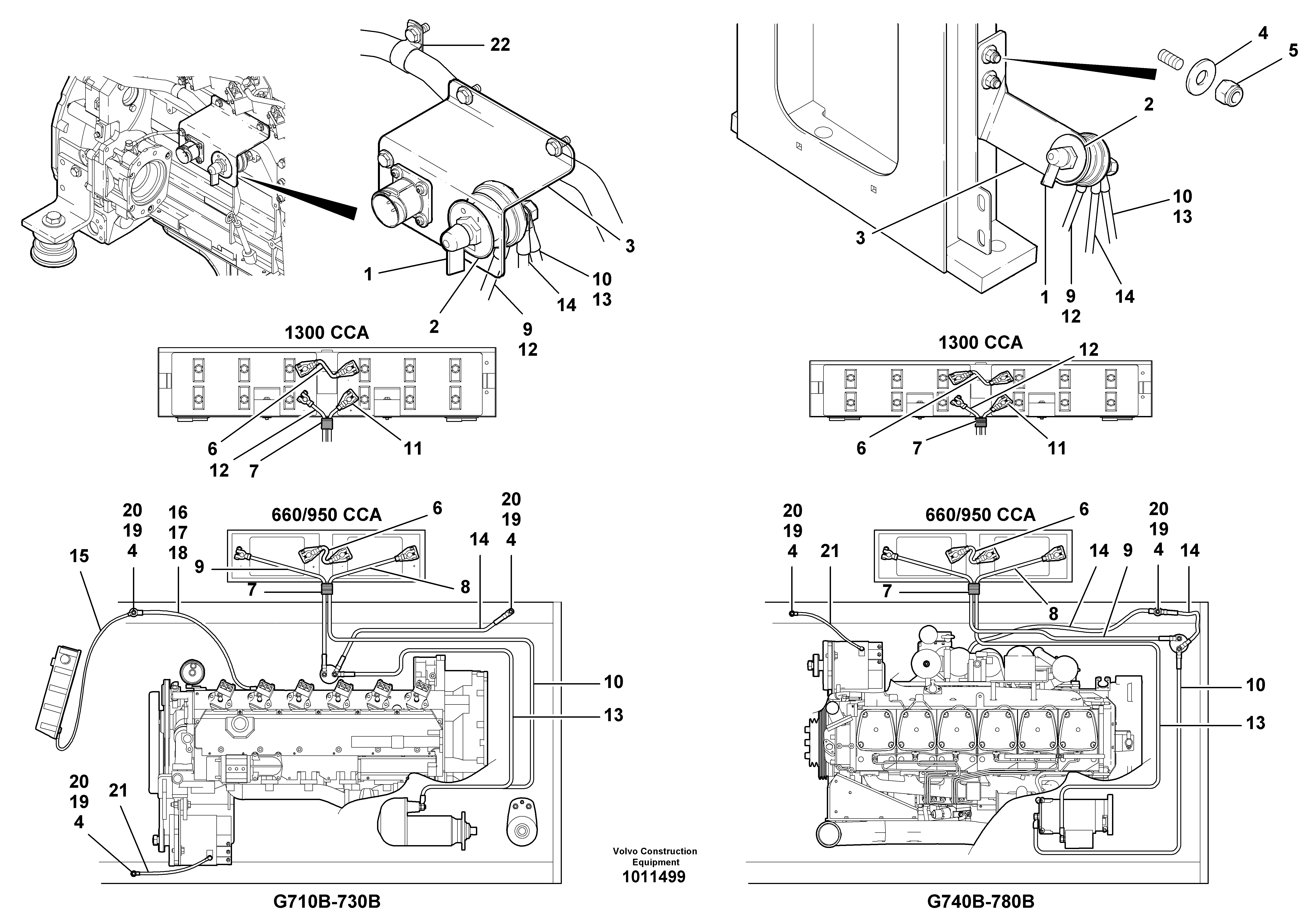 Схема запчастей Volvo G700B MODELS S/N 35000 - - 56959 Battery cable and disconnect switch 