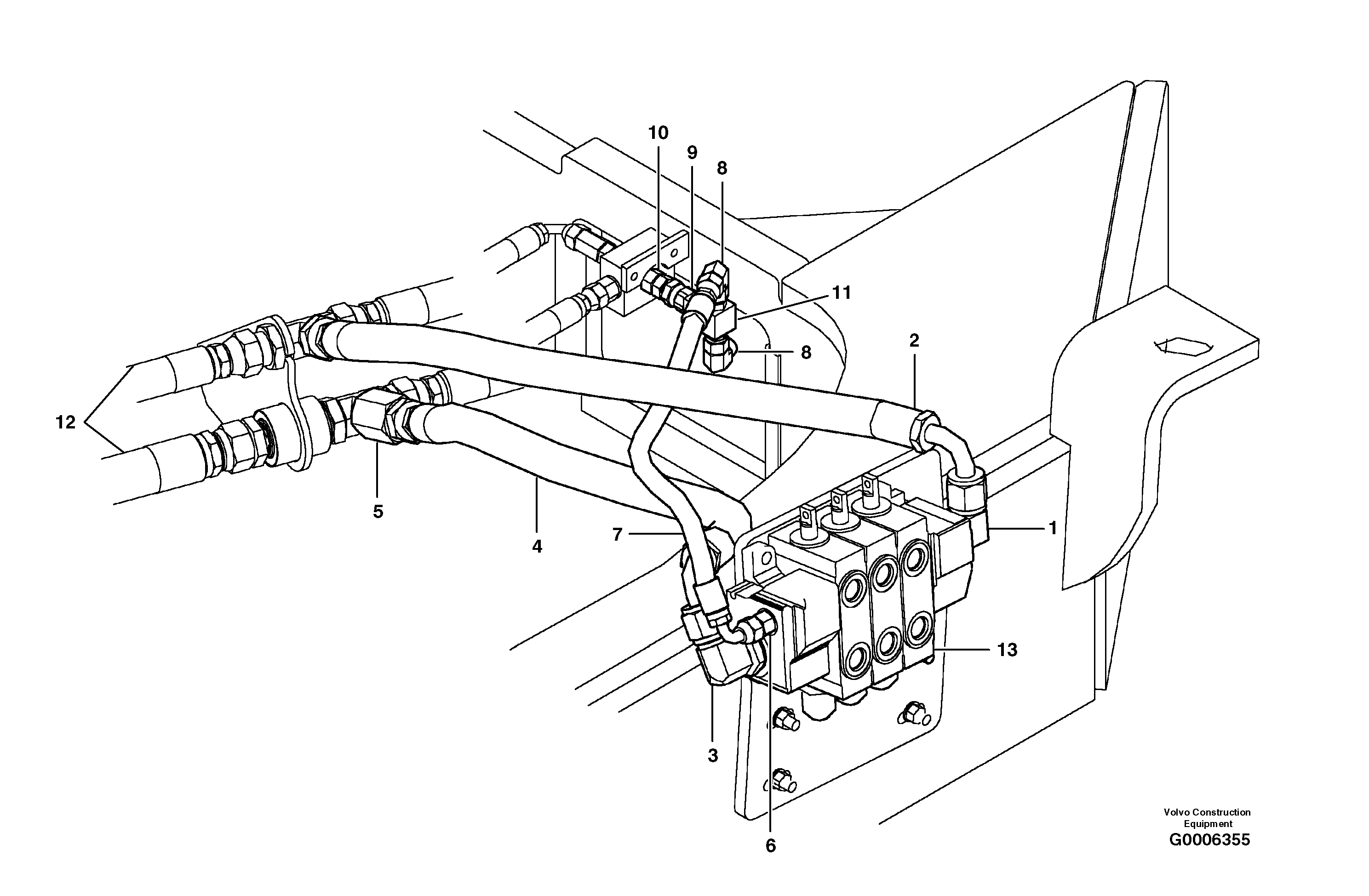 Схема запчастей Volvo G700B MODELS S/N 35000 - - 18915 Auxilary manifold valve - hydraulic circuit 