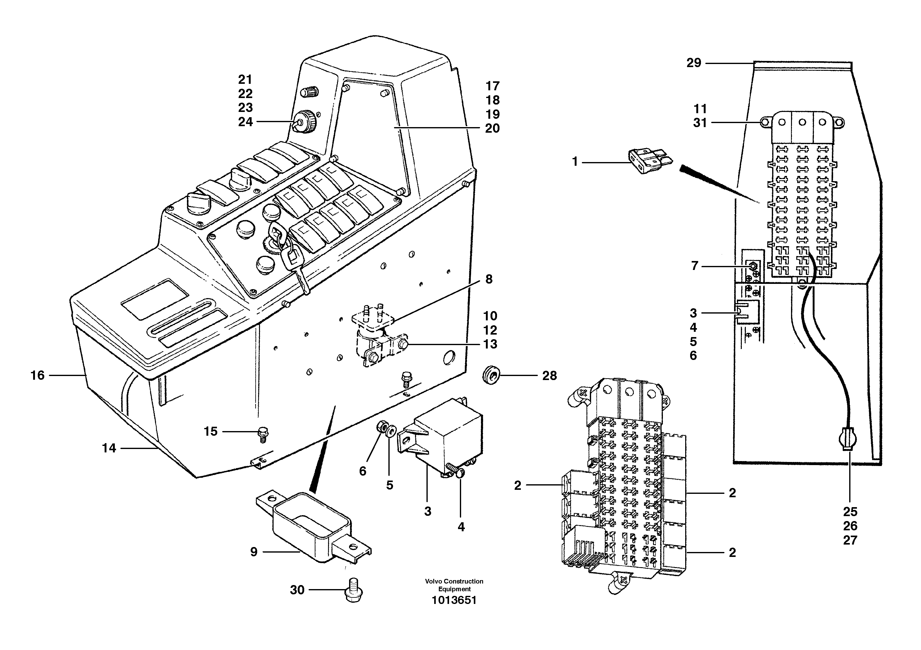 Схема запчастей Volvo G700B MODELS S/N 35000 - - 59571 Electrical distribution box 