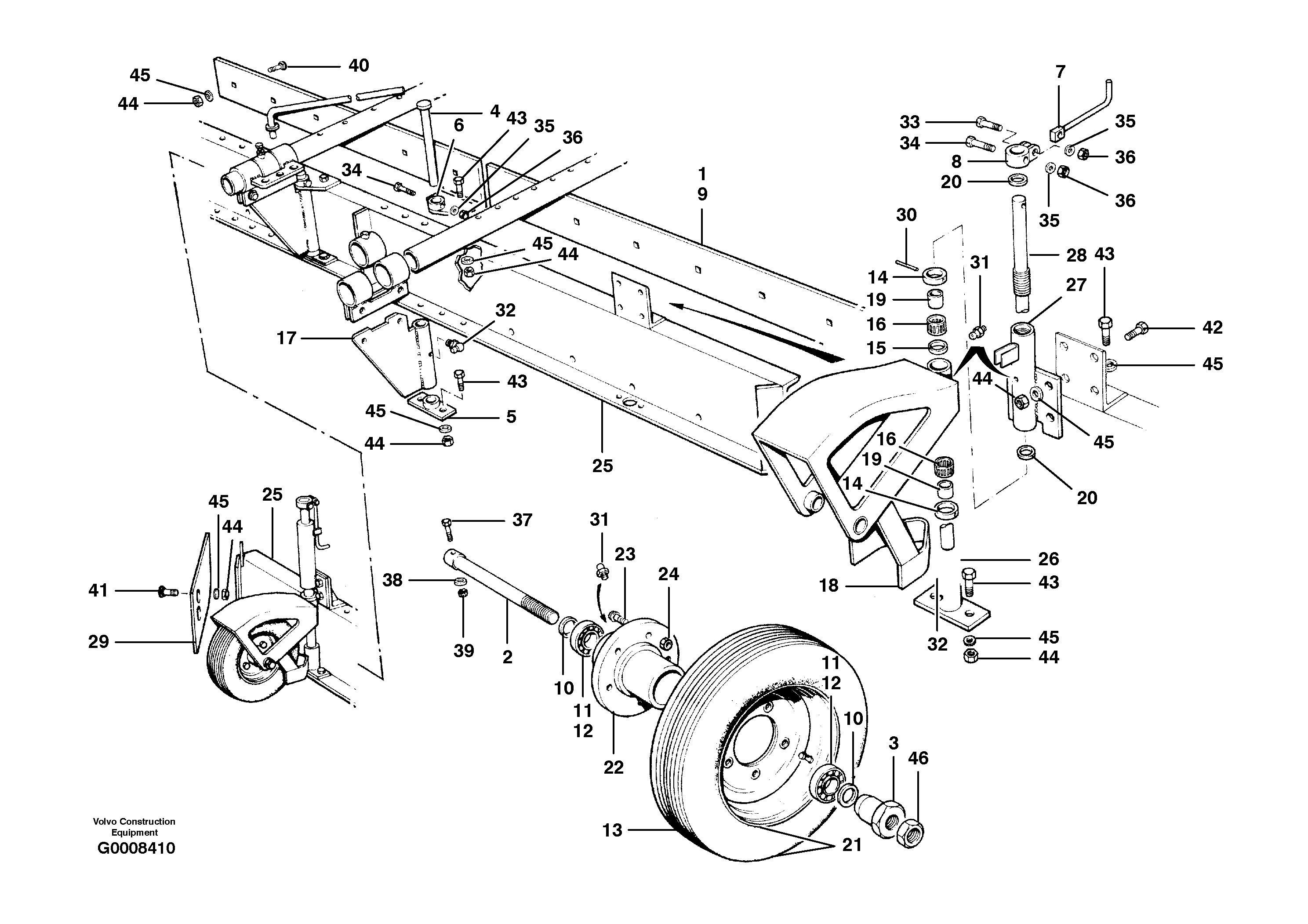 Схема запчастей Volvo G700B MODELS S/N 35000 - - 101556 Windrow eliminator - moldbard assembly 