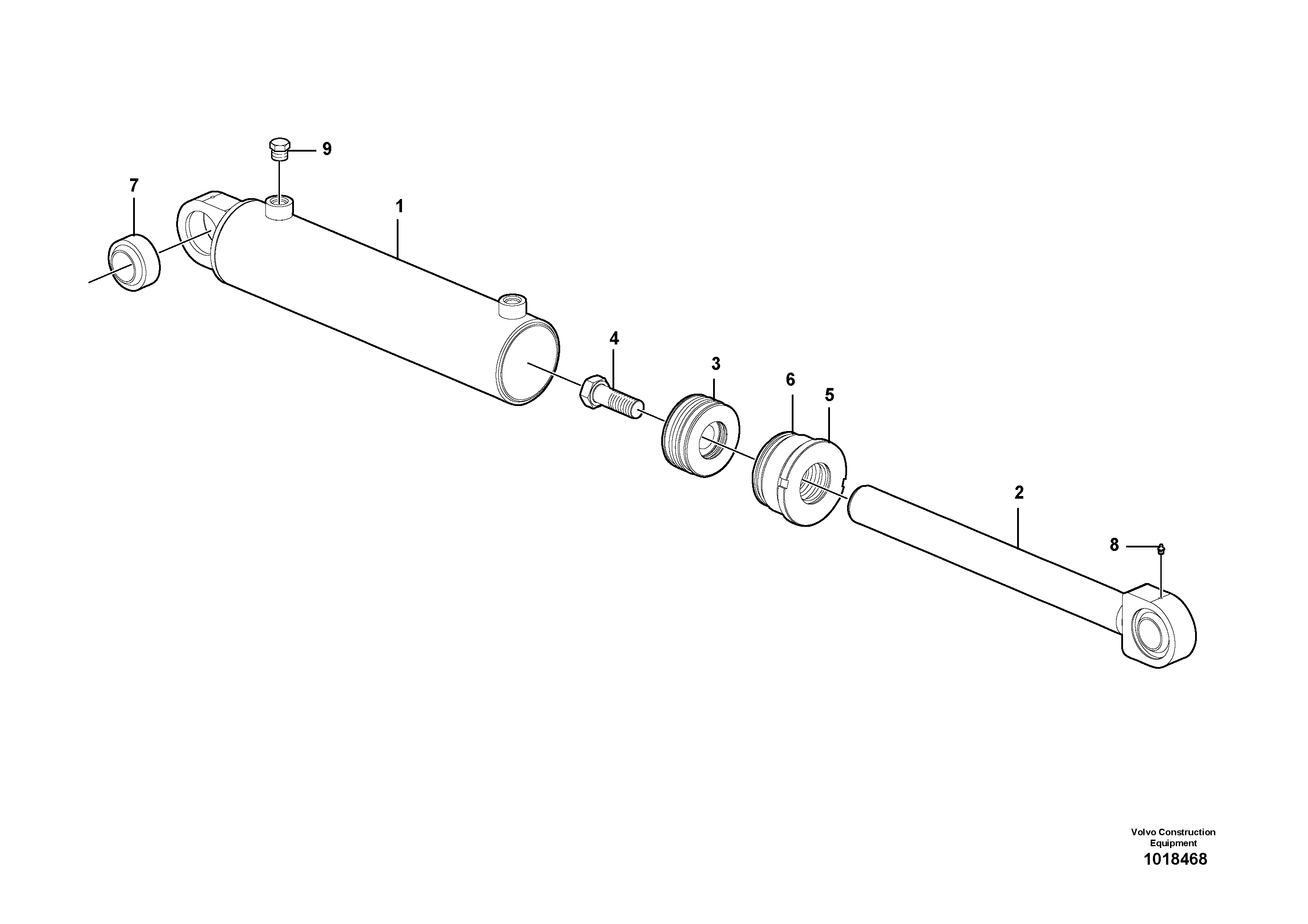 Схема запчастей Volvo G700B MODELS S/N 35000 - - 104339 Attaching Frame Hydraulic Cylinder 