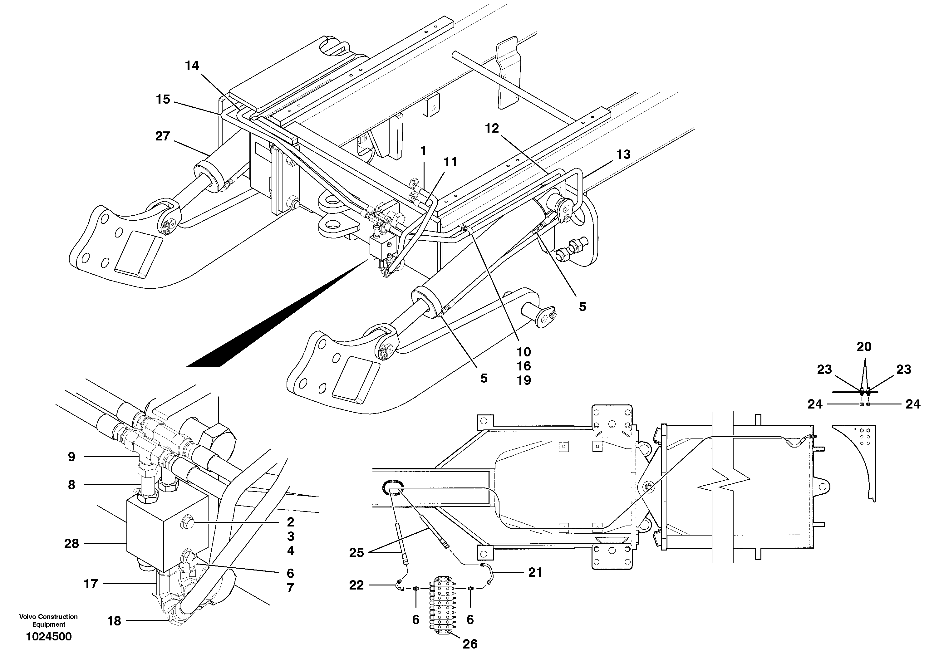 Схема запчастей Volvo G700B MODELS S/N 35000 - - 19601 Ripper circuit 