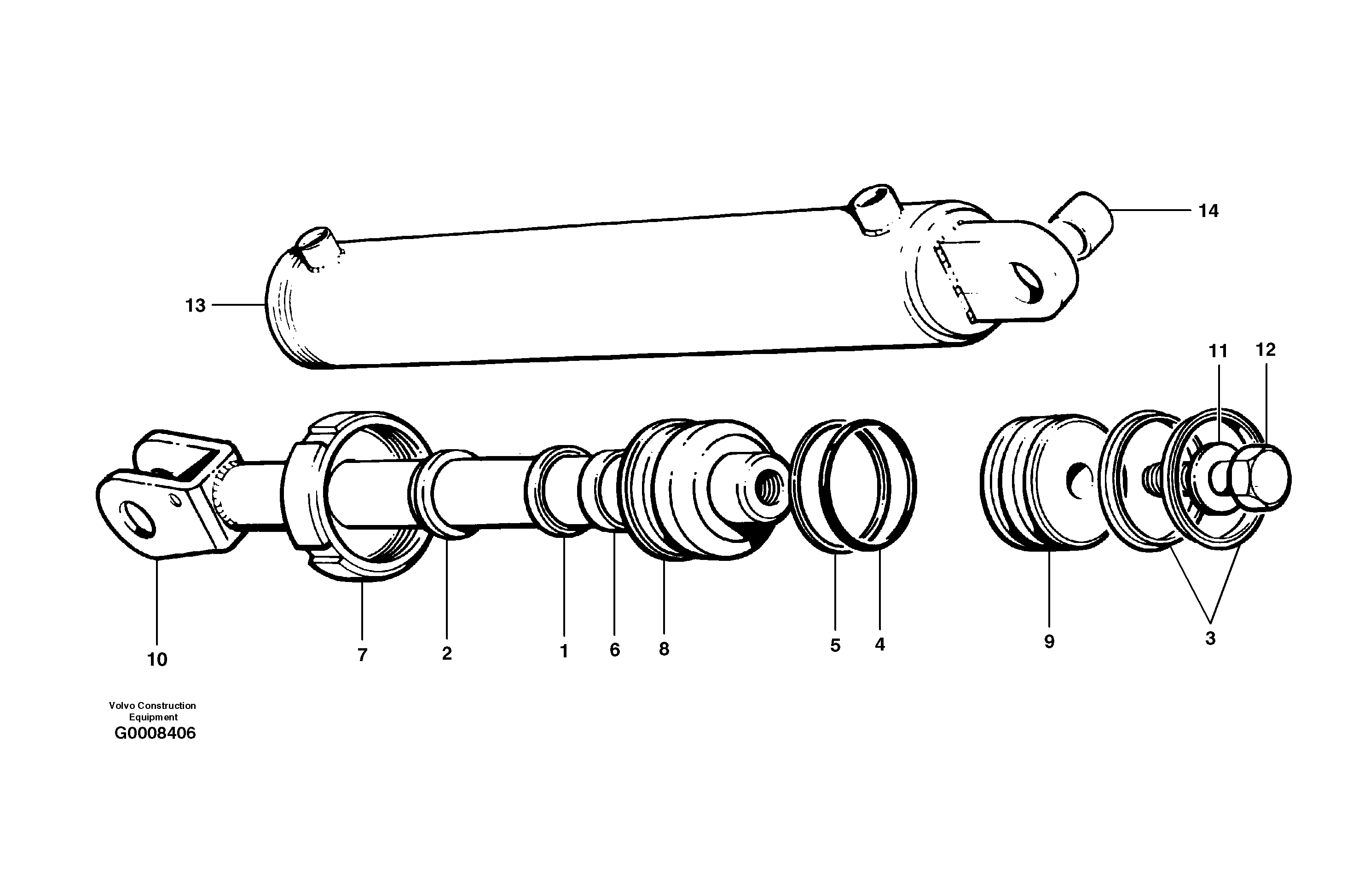 Схема запчастей Volvo G700B MODELS S/N 35000 - - 19602 Ripper cylinder 