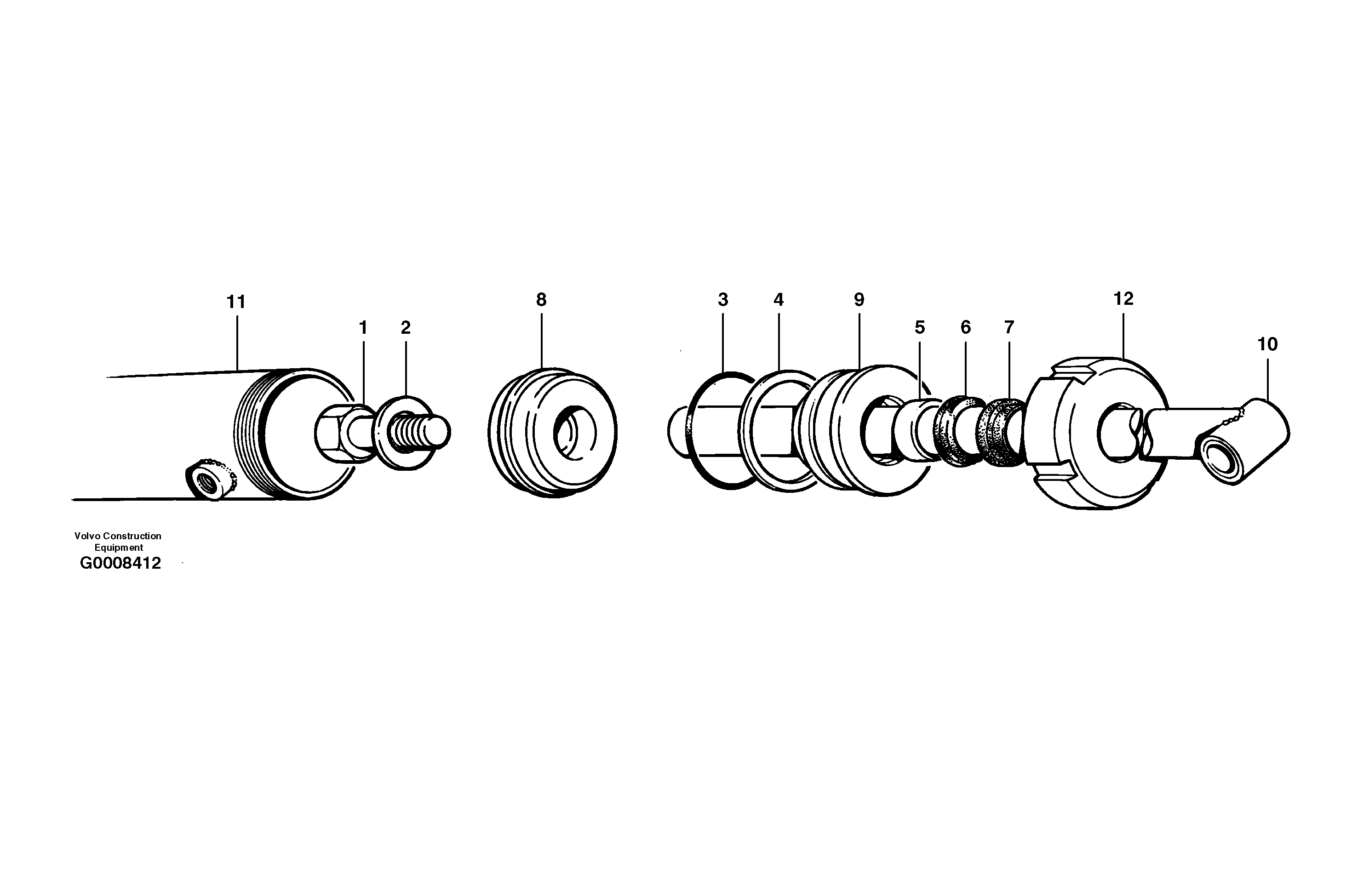 Схема запчастей Volvo G700B MODELS S/N 35000 - - 19610 Windrow eliminator cylinder 