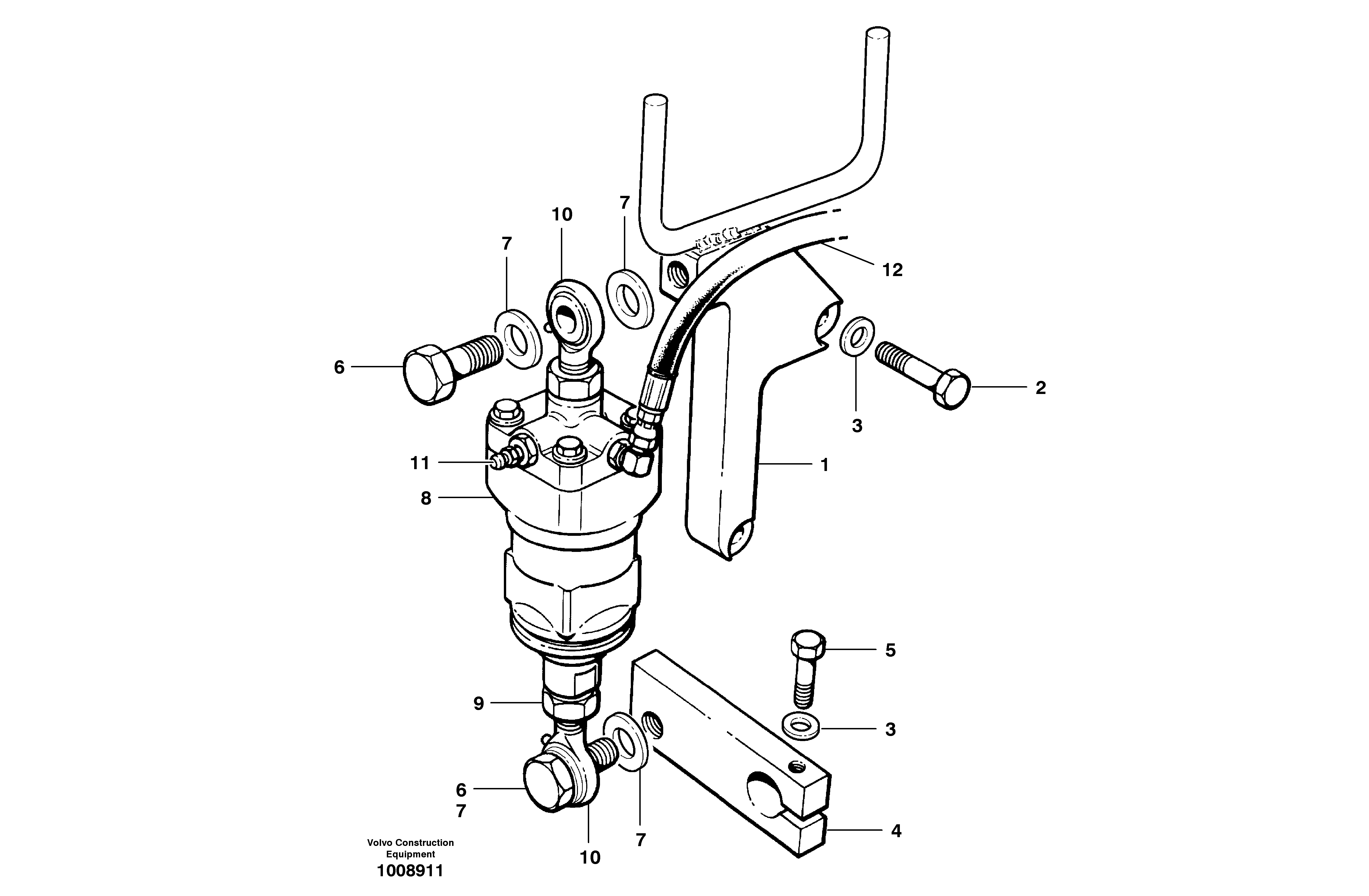 Схема запчастей Volvo G700B MODELS S/N 35000 - - 7839 Clutch slave cylinder 