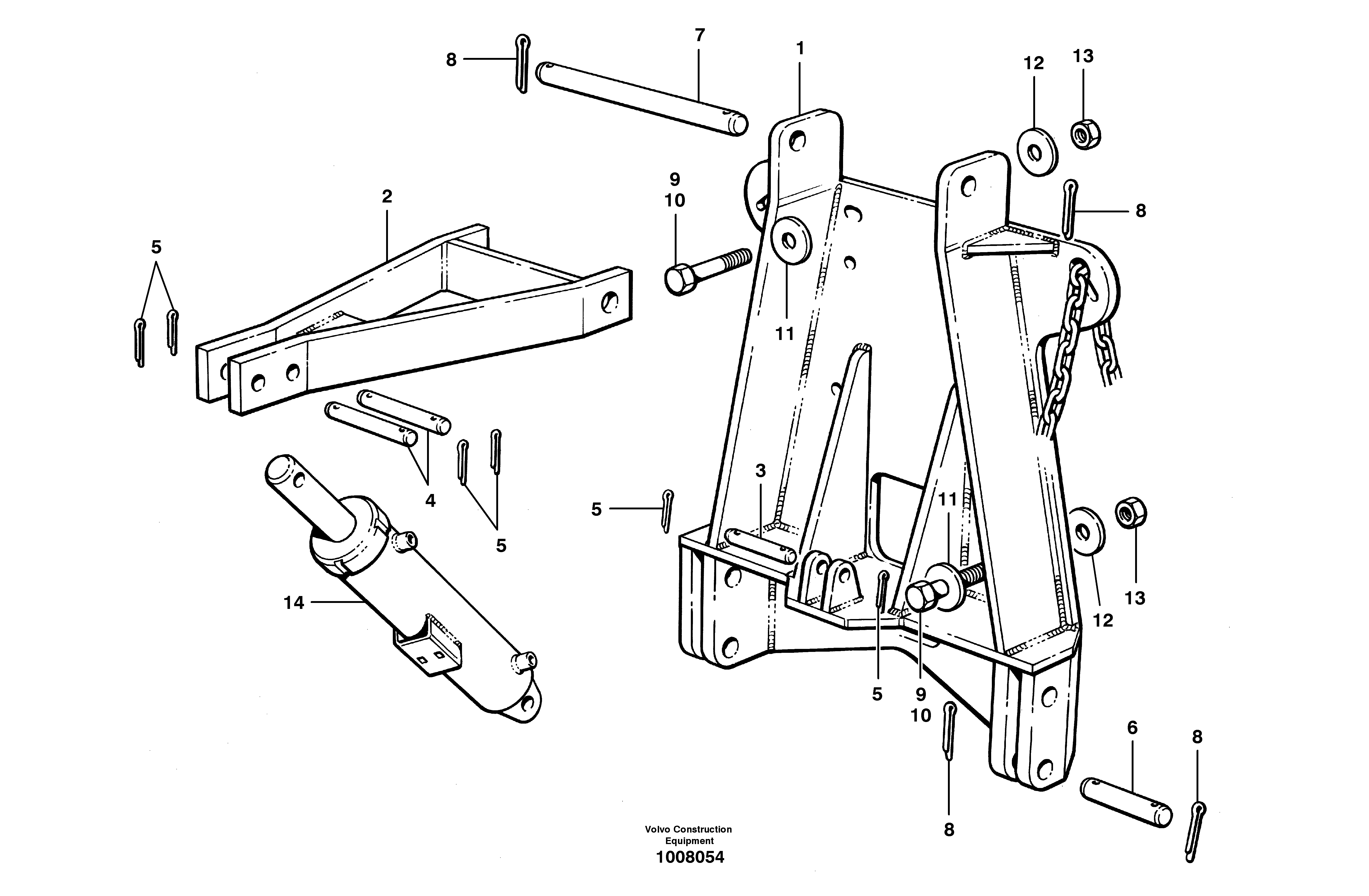 Схема запчастей Volvo G700B MODELS S/N 35000 - - 9170 Attaching frame 