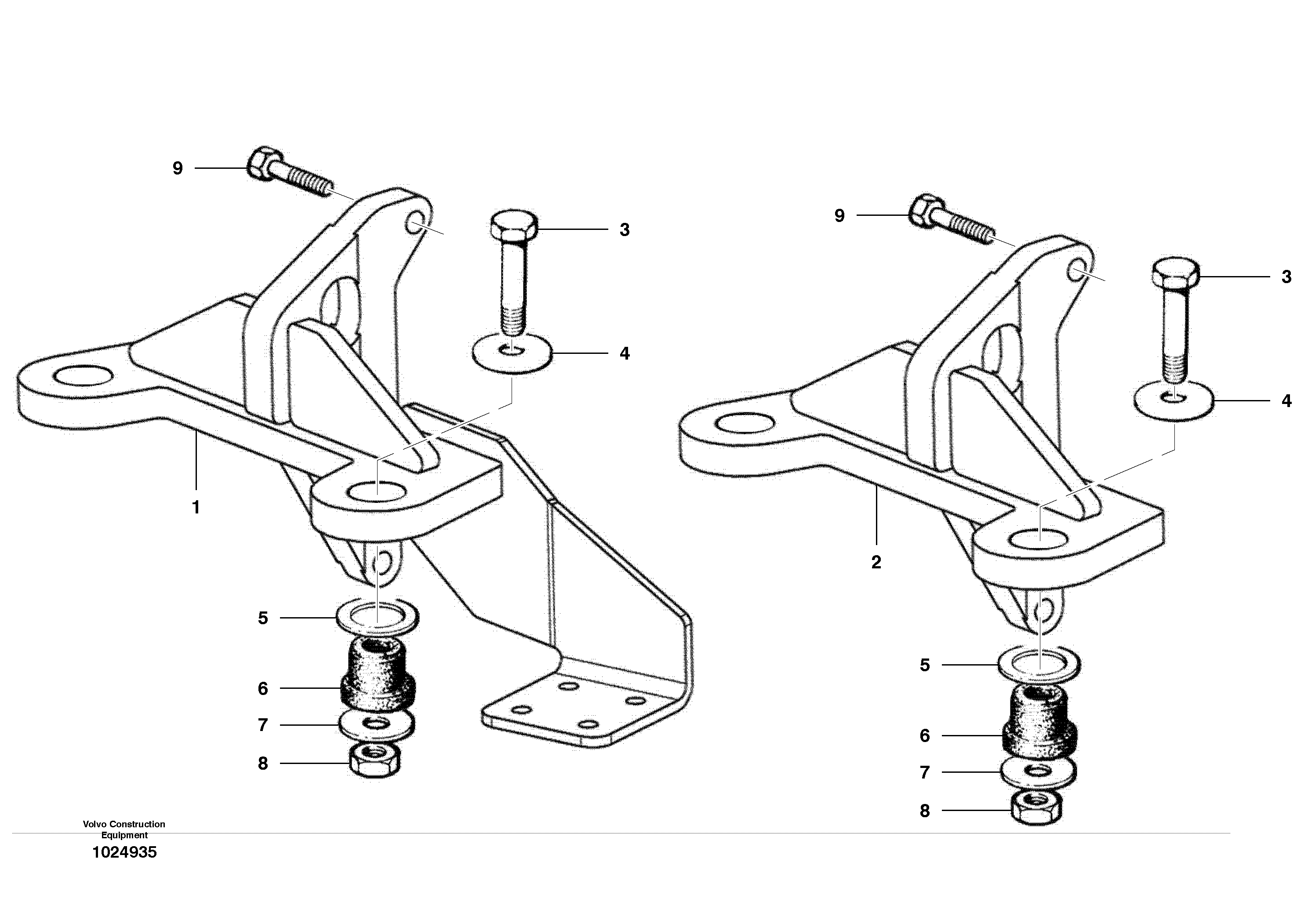 Схема запчастей Volvo G700B MODELS S/N 35000 - - 47630 Transmission mounts 