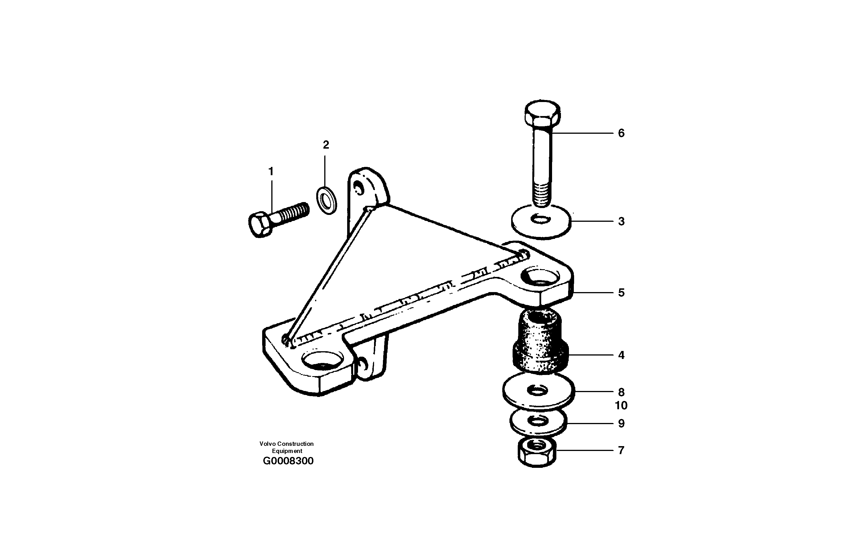 Схема запчастей Volvo G700B MODELS S/N 35000 - - 7850 Transmission mounts 