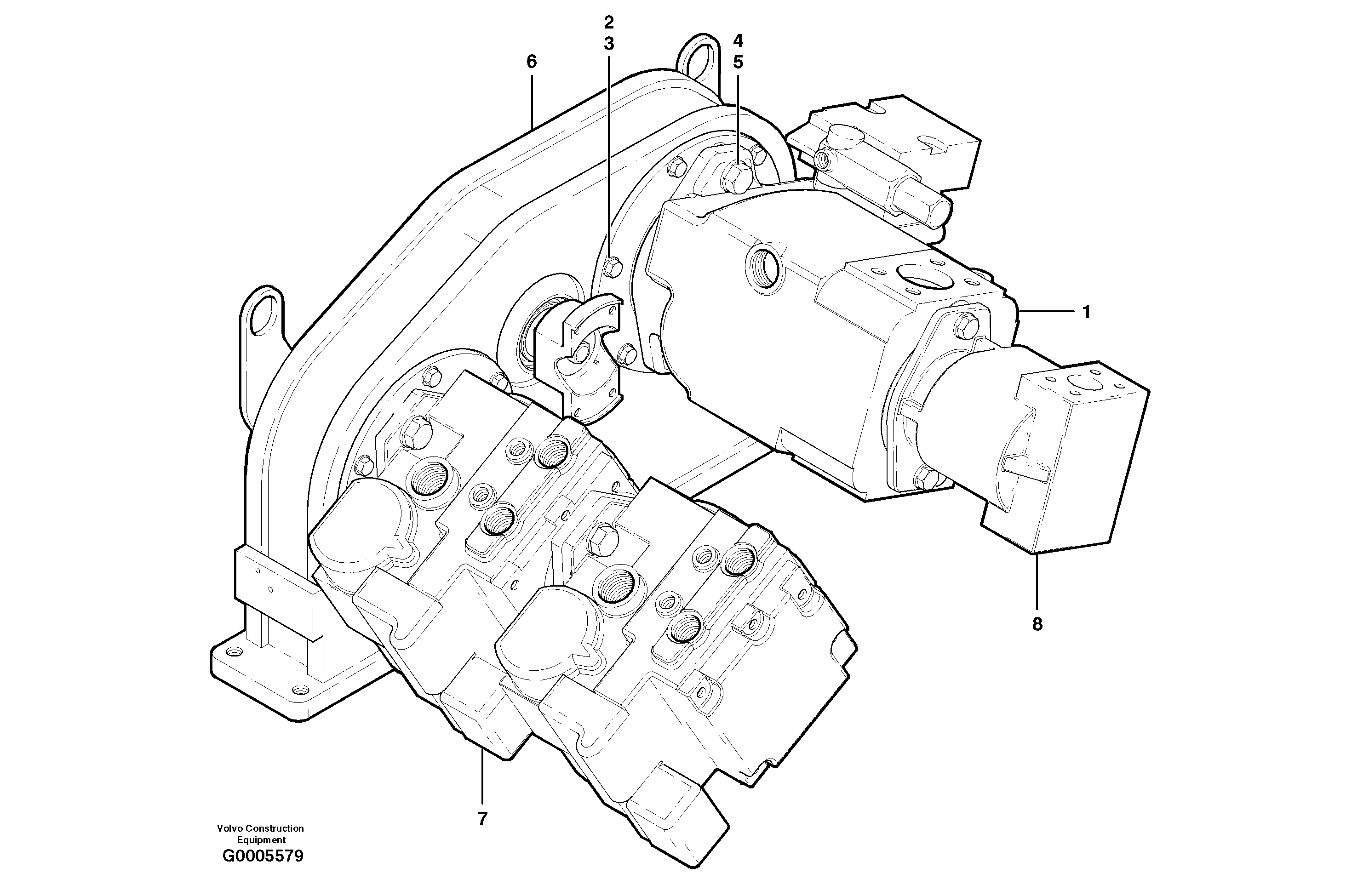 Схема запчастей Volvo G700B MODELS S/N 35000 - - 51310 Main hydraulic pump - AWD 