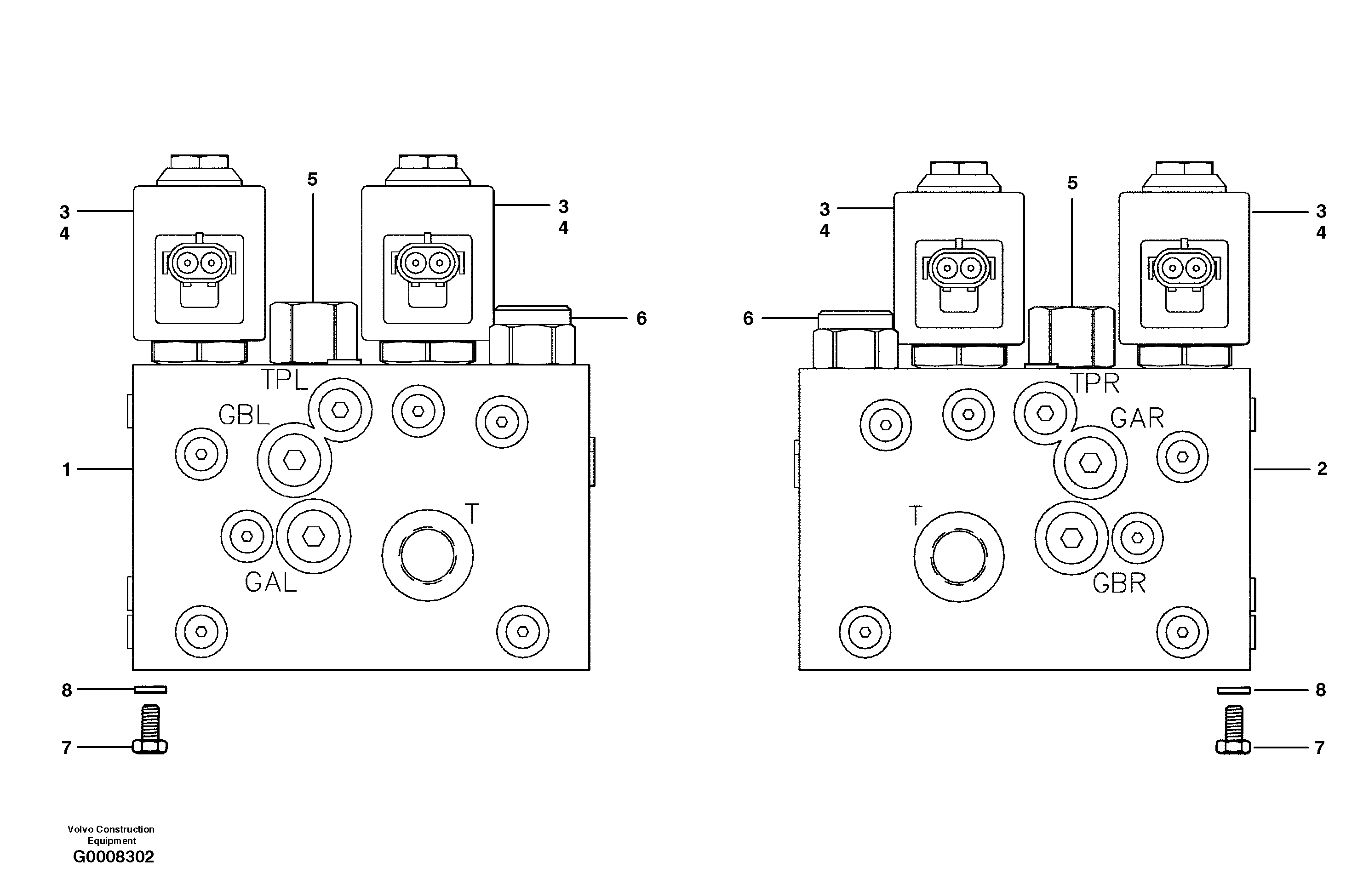 Схема запчастей Volvo G700B MODELS S/N 35000 - - 7672 Motor bypass valve - AWD 