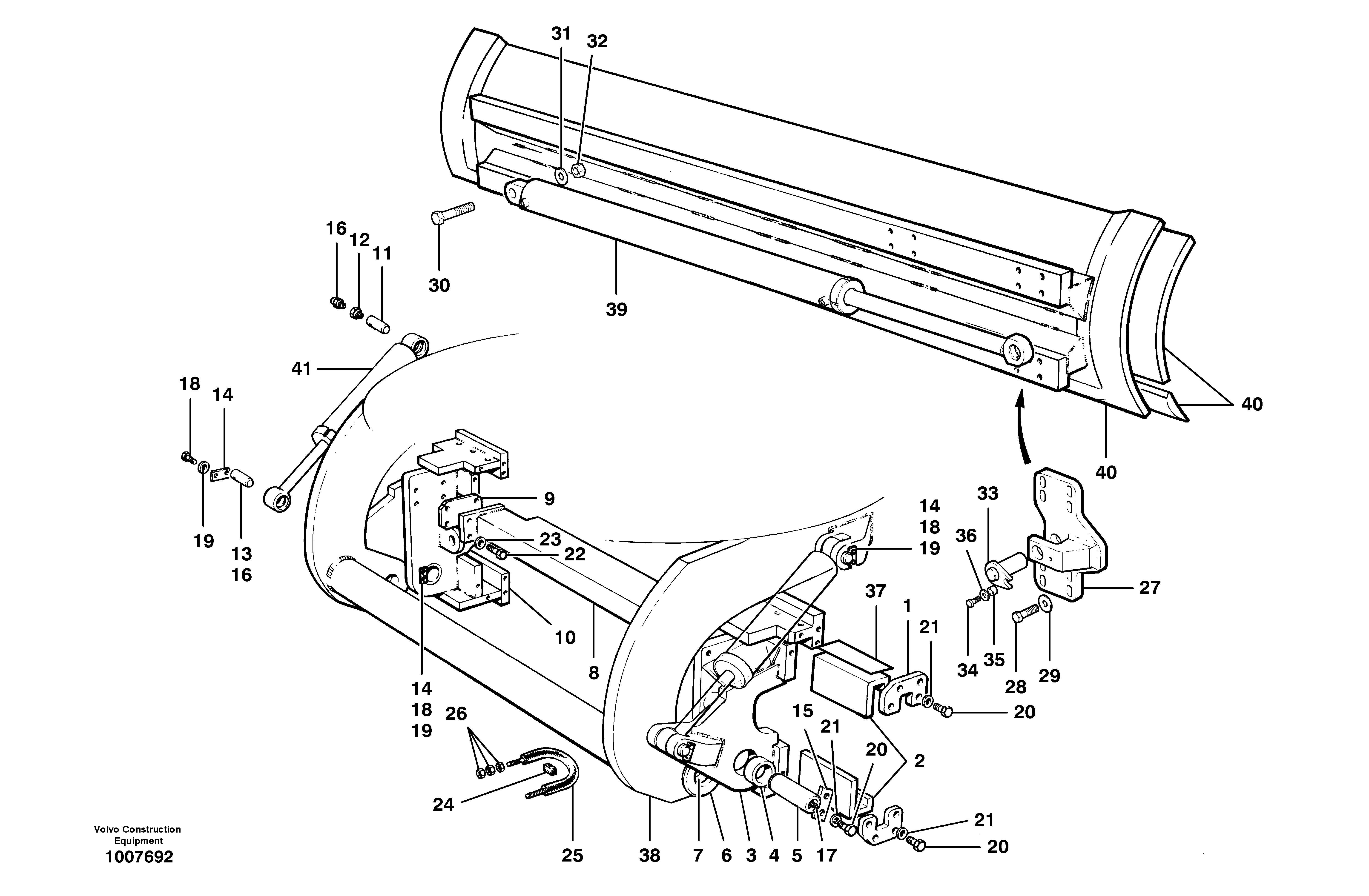 Схема запчастей Volvo G700B MODELS S/N 35000 - - 101559 Moldboard installation 