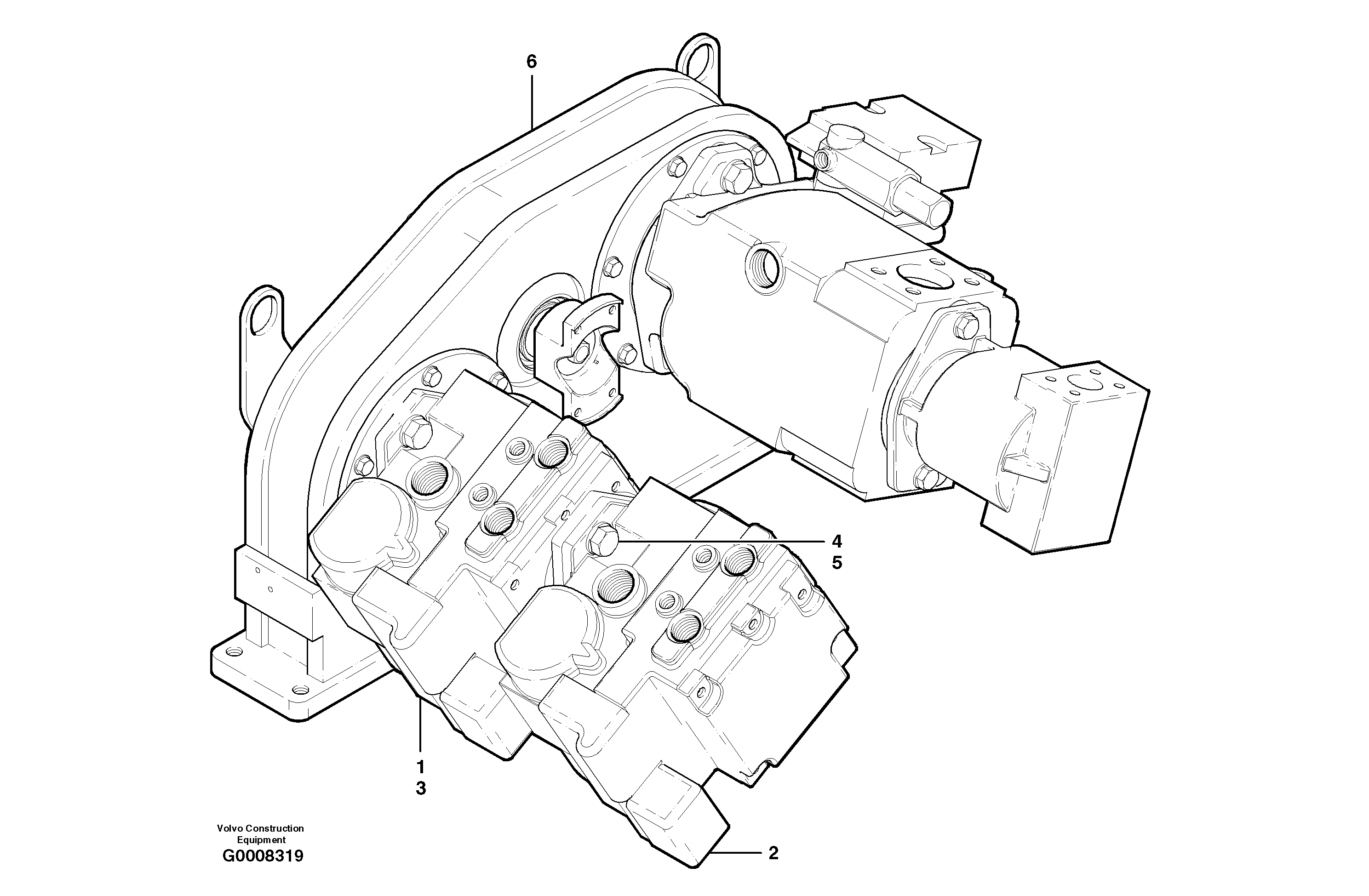 Схема запчастей Volvo G700B MODELS S/N 35000 - - 17458 Hydraulic pumps - AWD 