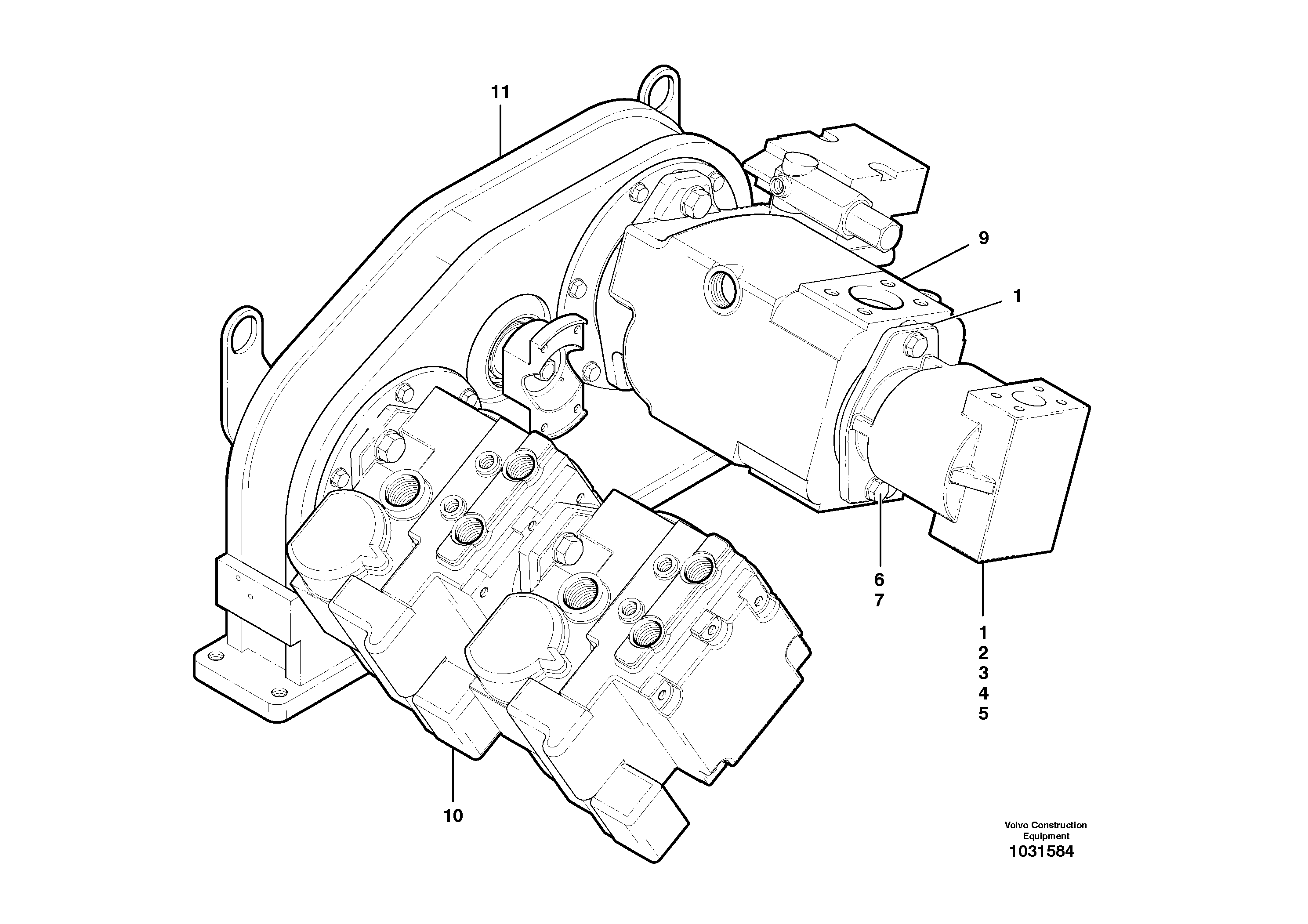 Схема запчастей Volvo G700B MODELS S/N 35000 - - 33958 Charge pump - AWD 