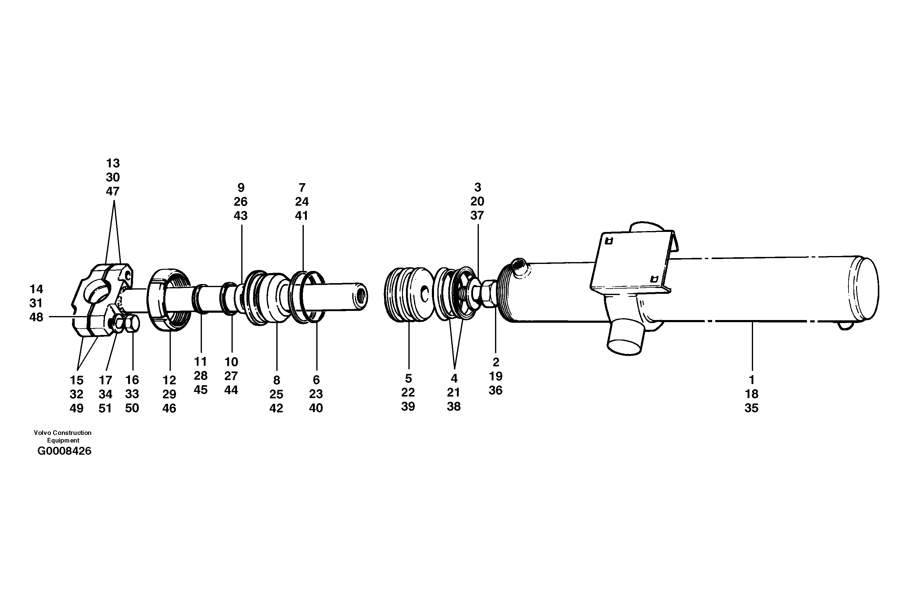 Схема запчастей Volvo G700B MODELS S/N 35000 - - 29865 Blade lift cylinders 