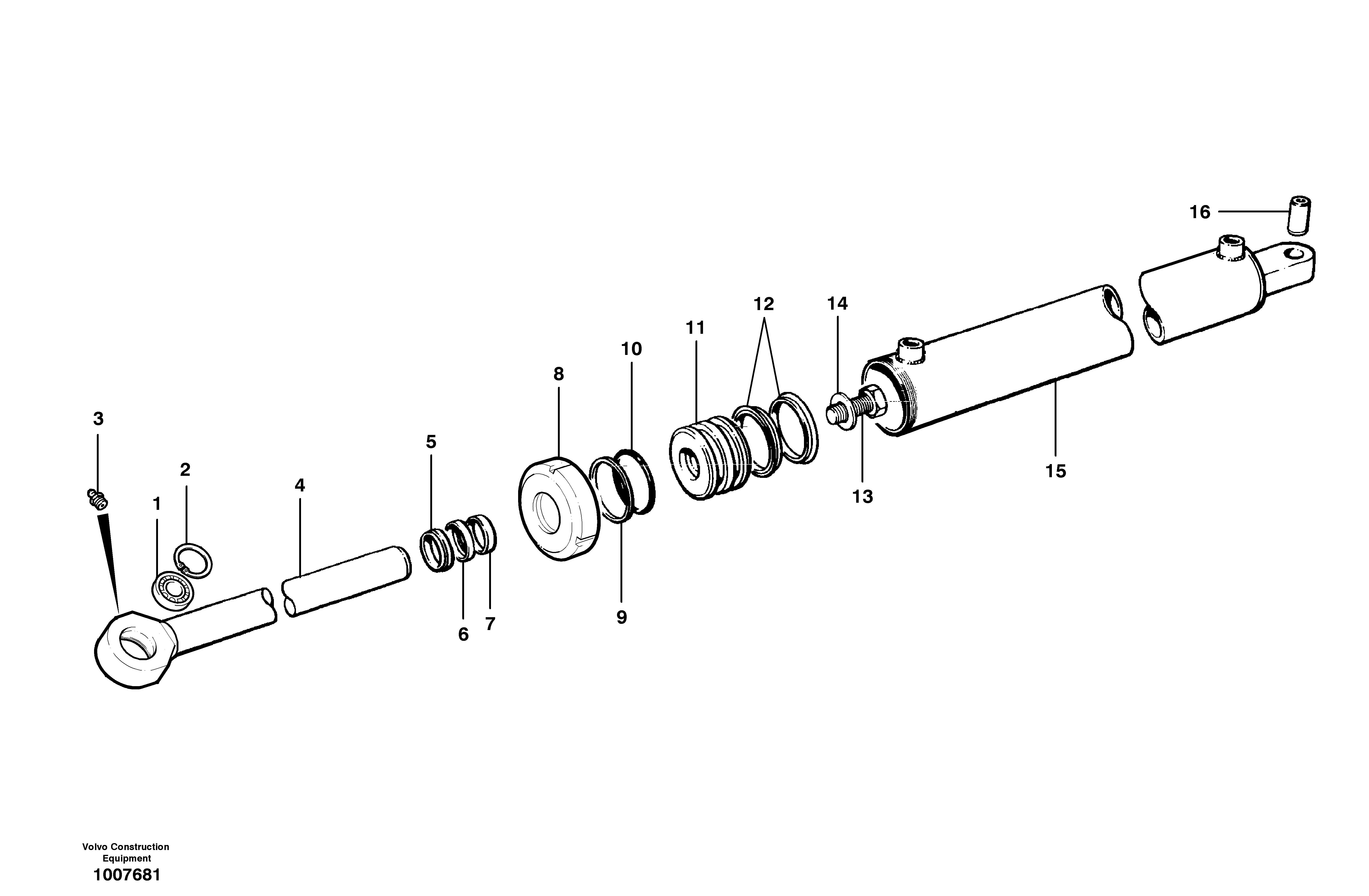 Схема запчастей Volvo G700B MODELS S/N 35000 - - 101536 Slide shift cylinder 