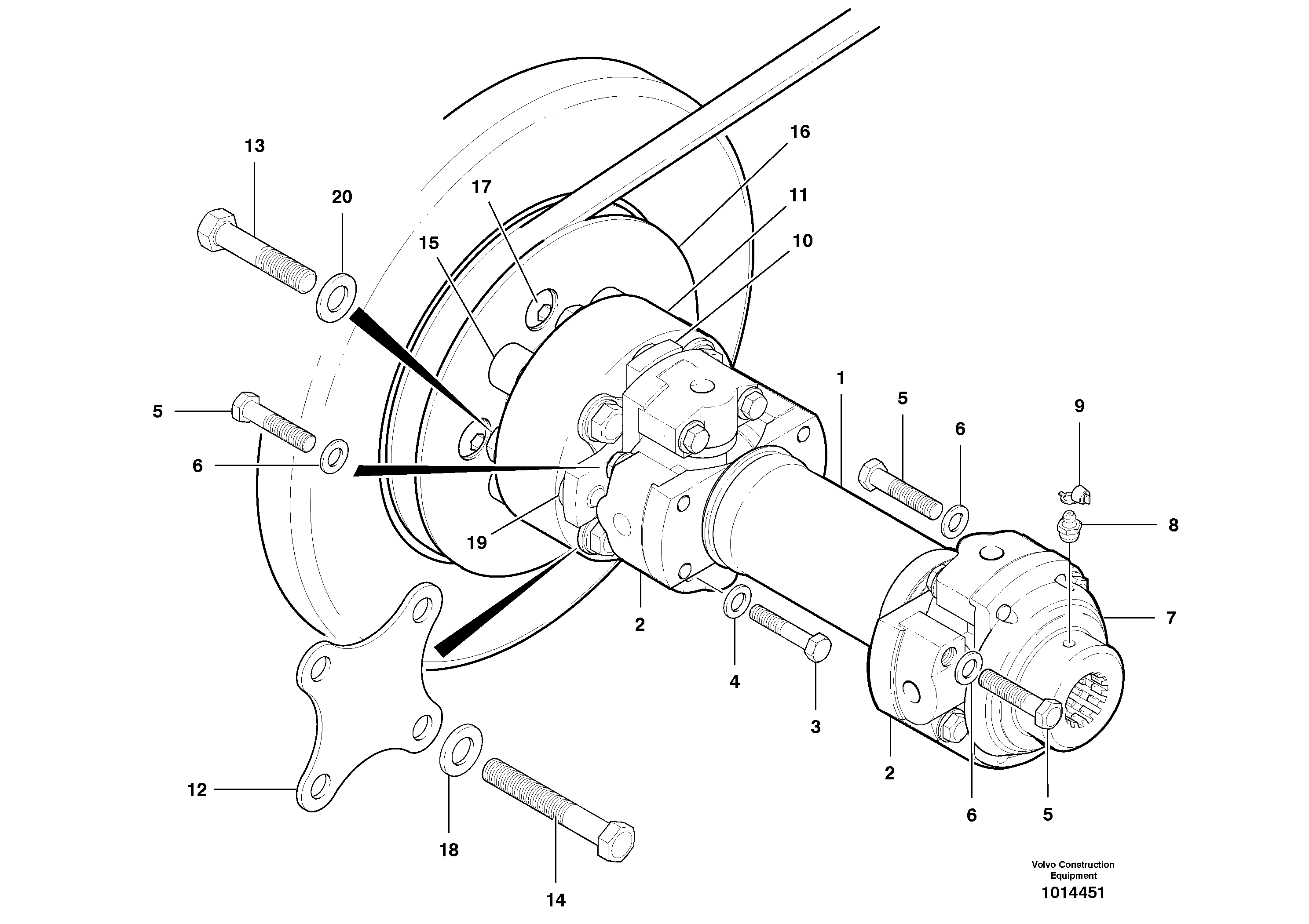 Схема запчастей Volvo G700B MODELS S/N 35000 - - 106047 Pump drive shaft 