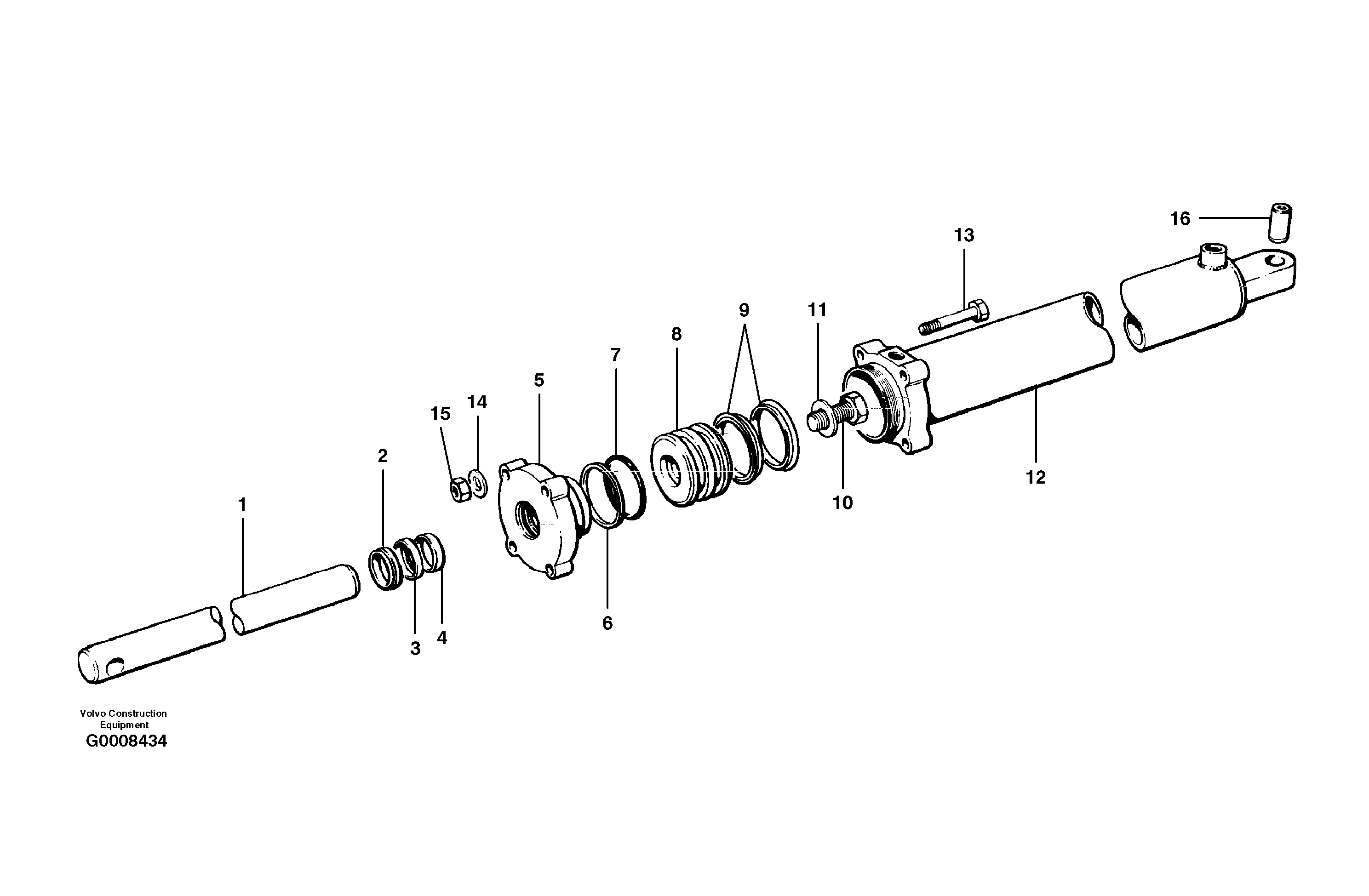 Схема запчастей Volvo G700B MODELS S/N 35000 - - 17813 Slide shift cylinder 