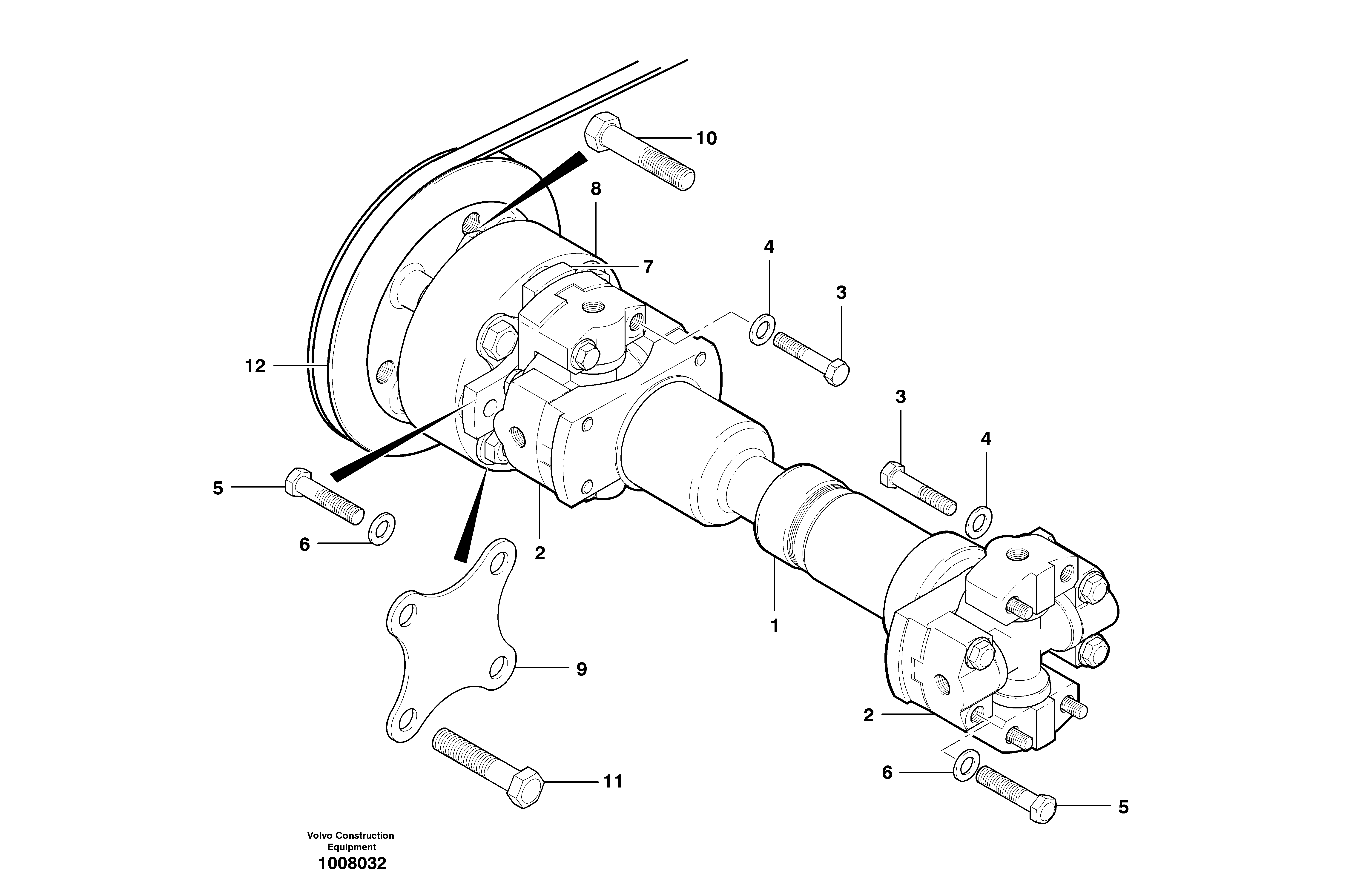 Схема запчастей Volvo G700B MODELS S/N 35000 - - 6423 Pump drive shaft - AWD 