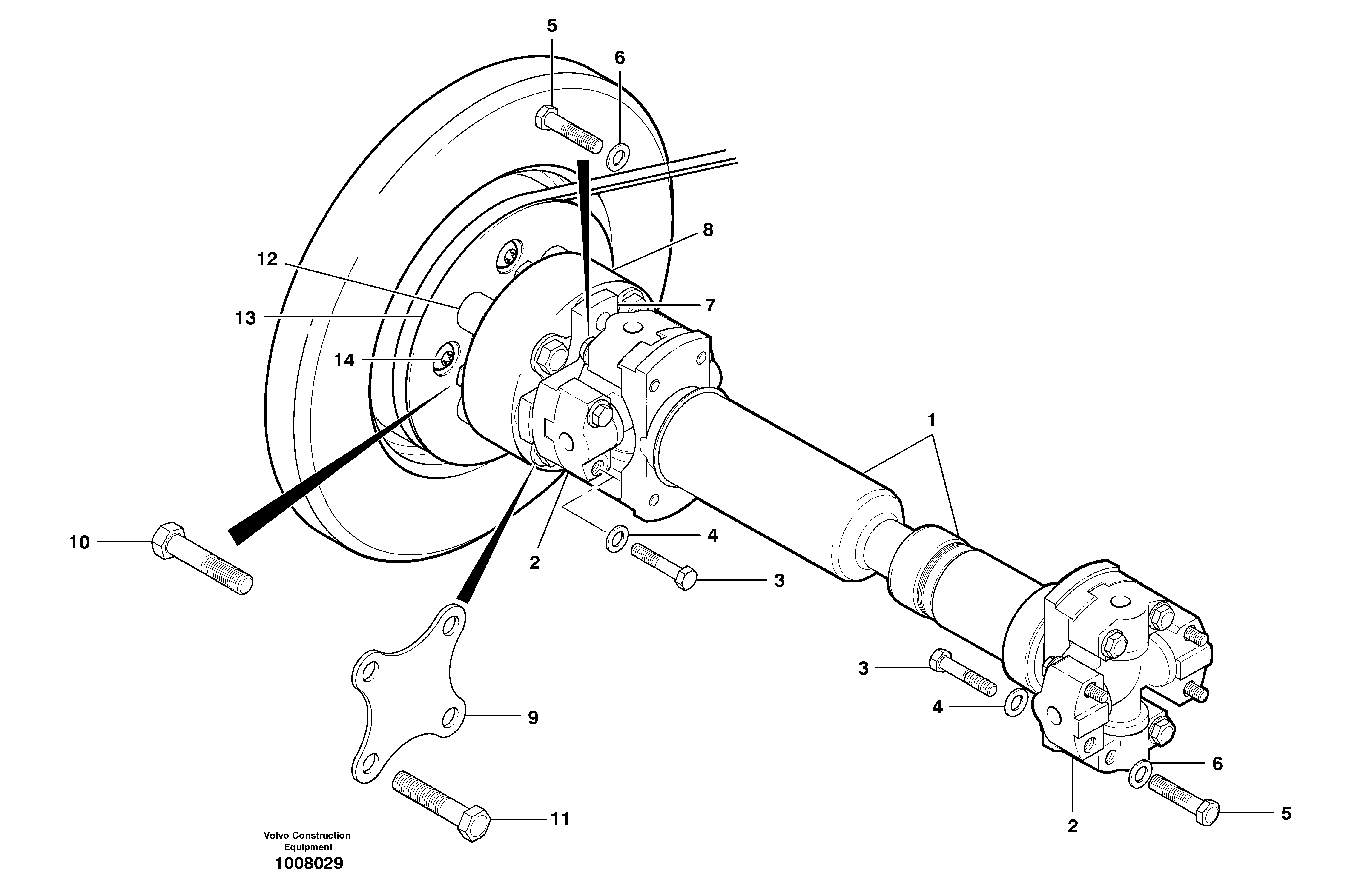 Схема запчастей Volvo G700B MODELS S/N 35000 - - 8959 Pump drive shaft - AWD 