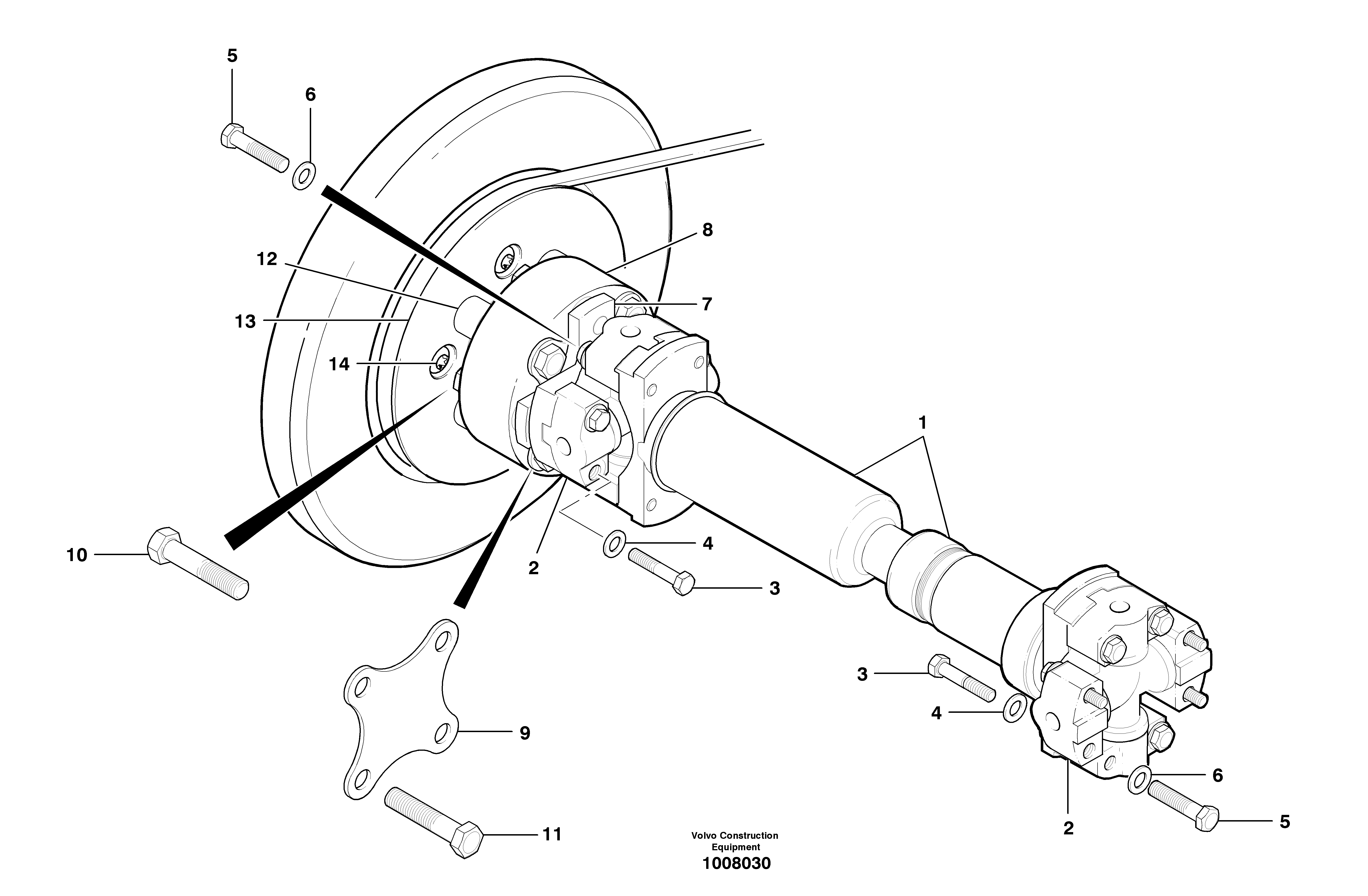 Схема запчастей Volvo G700B MODELS S/N 35000 - - 8960 Pump drive shaft - AWD 