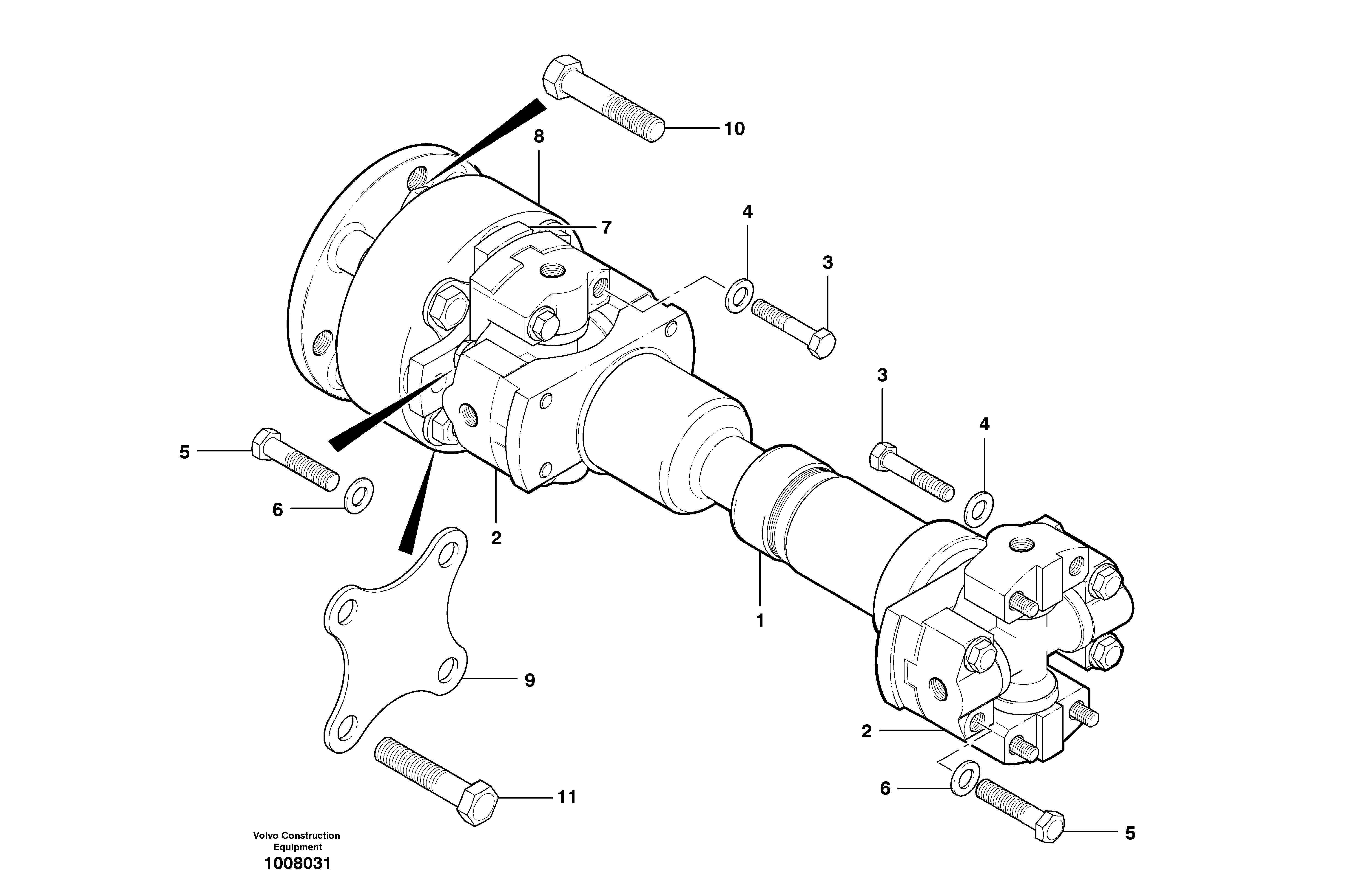 Схема запчастей Volvo G700B MODELS S/N 35000 - - 9560 Pump drive shaft - AWD 