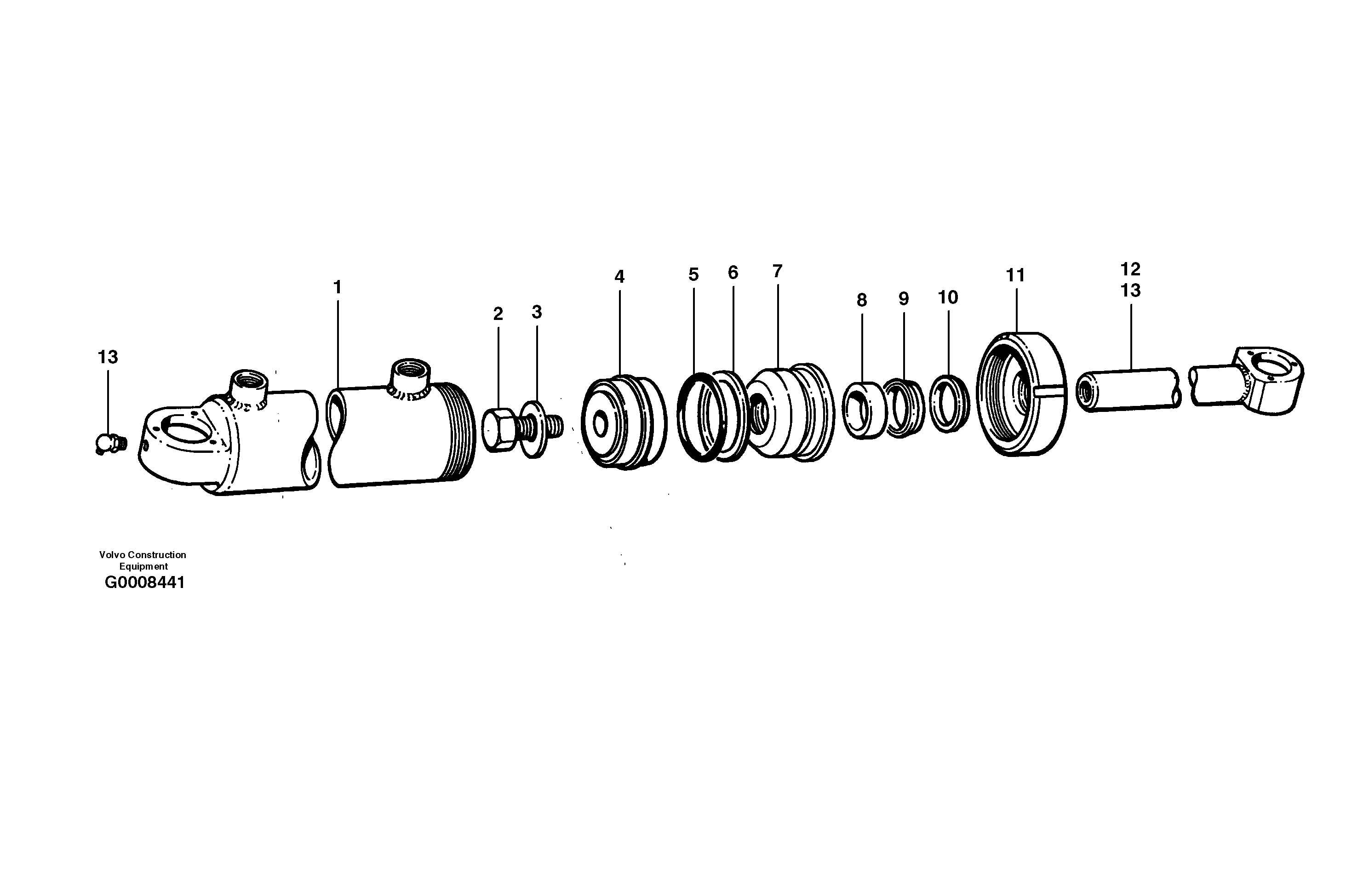 Схема запчастей Volvo G700B MODELS S/N 35000 - - 18429 Circle turn cylinders 