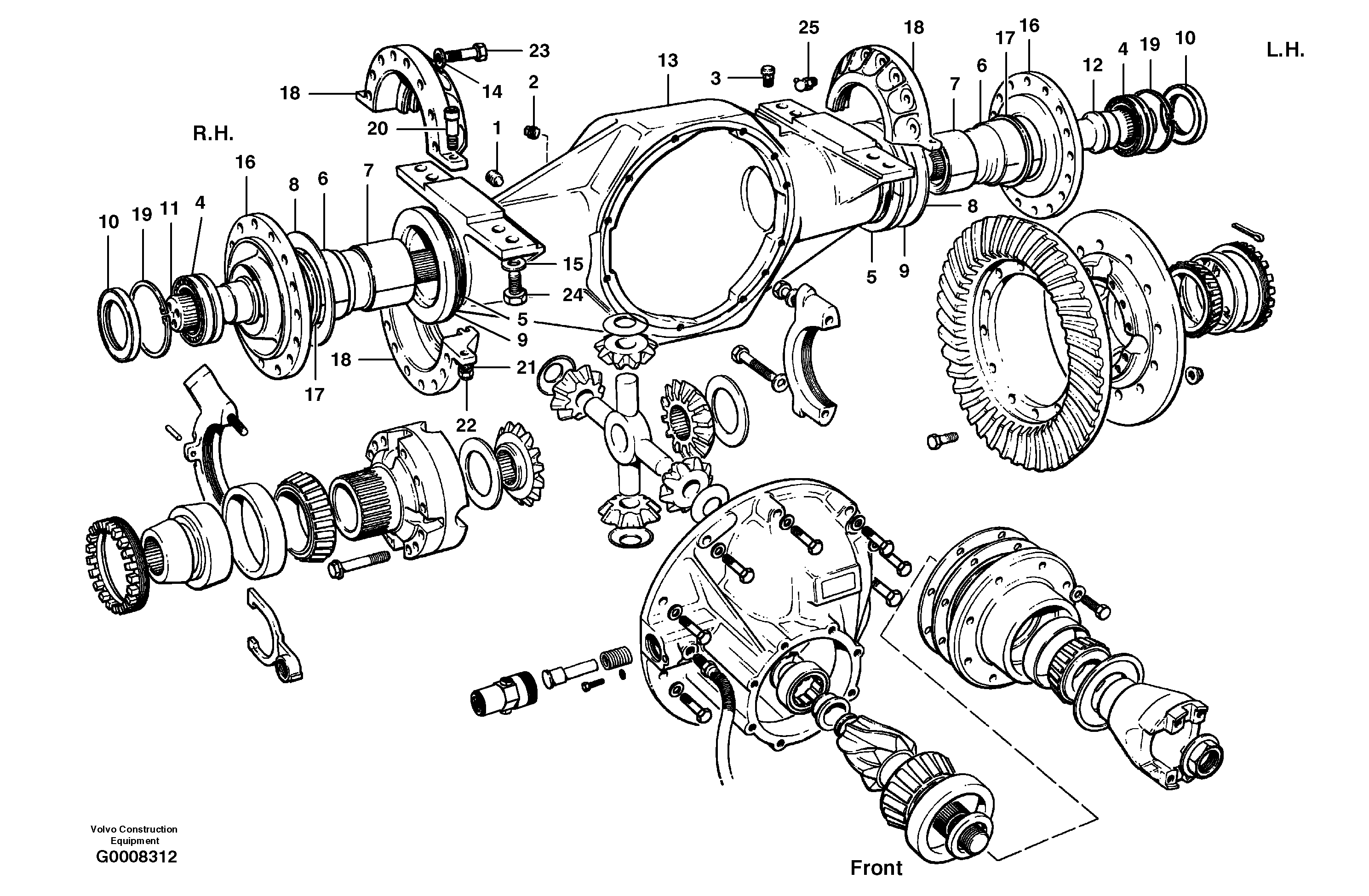 Схема запчастей Volvo G700B MODELS S/N 35000 - - 23303 Final drive - housing assembly 