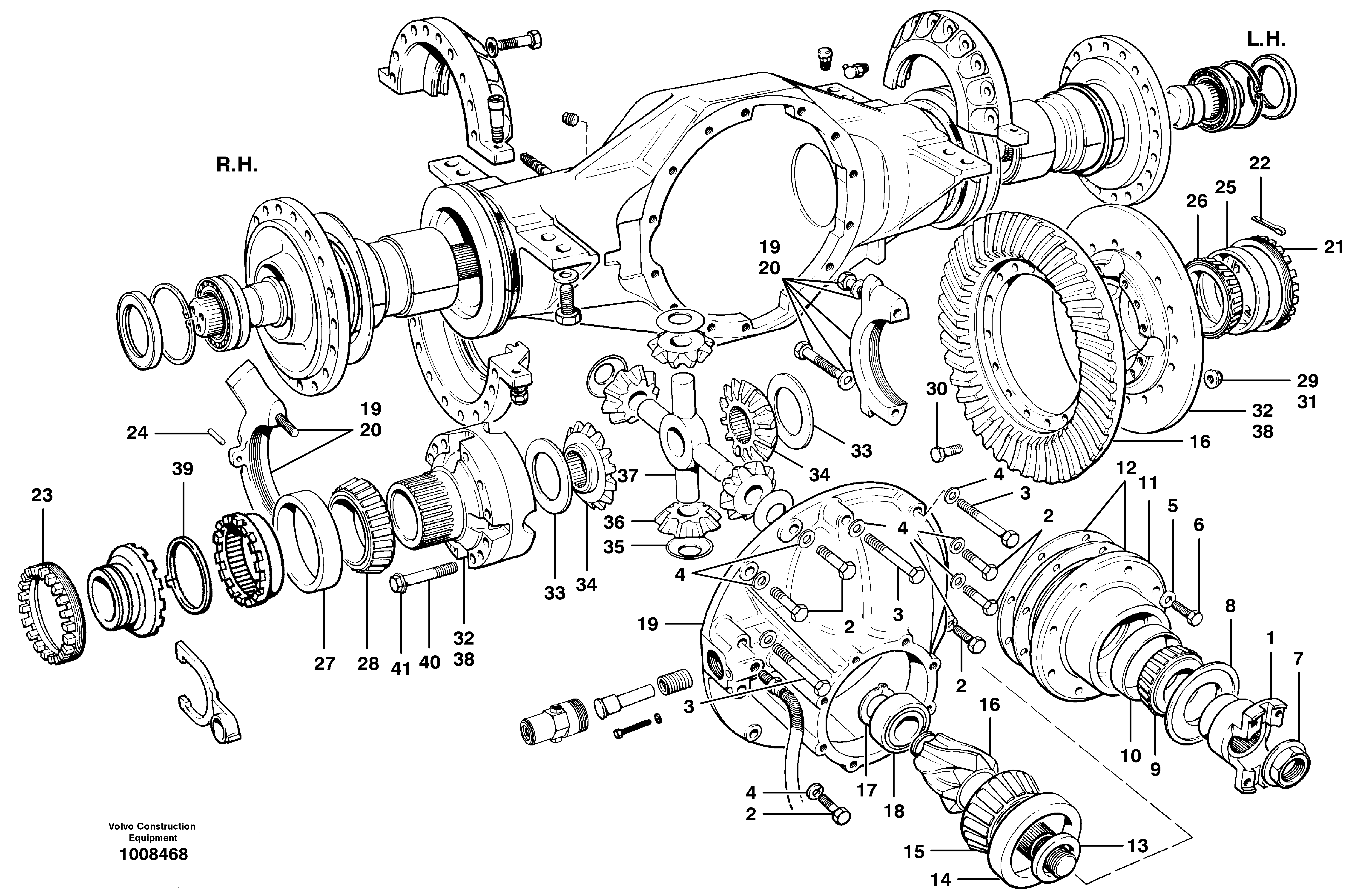 Схема запчастей Volvo G700B MODELS S/N 35000 - - 72186 Final drive - differential carrier assembly 