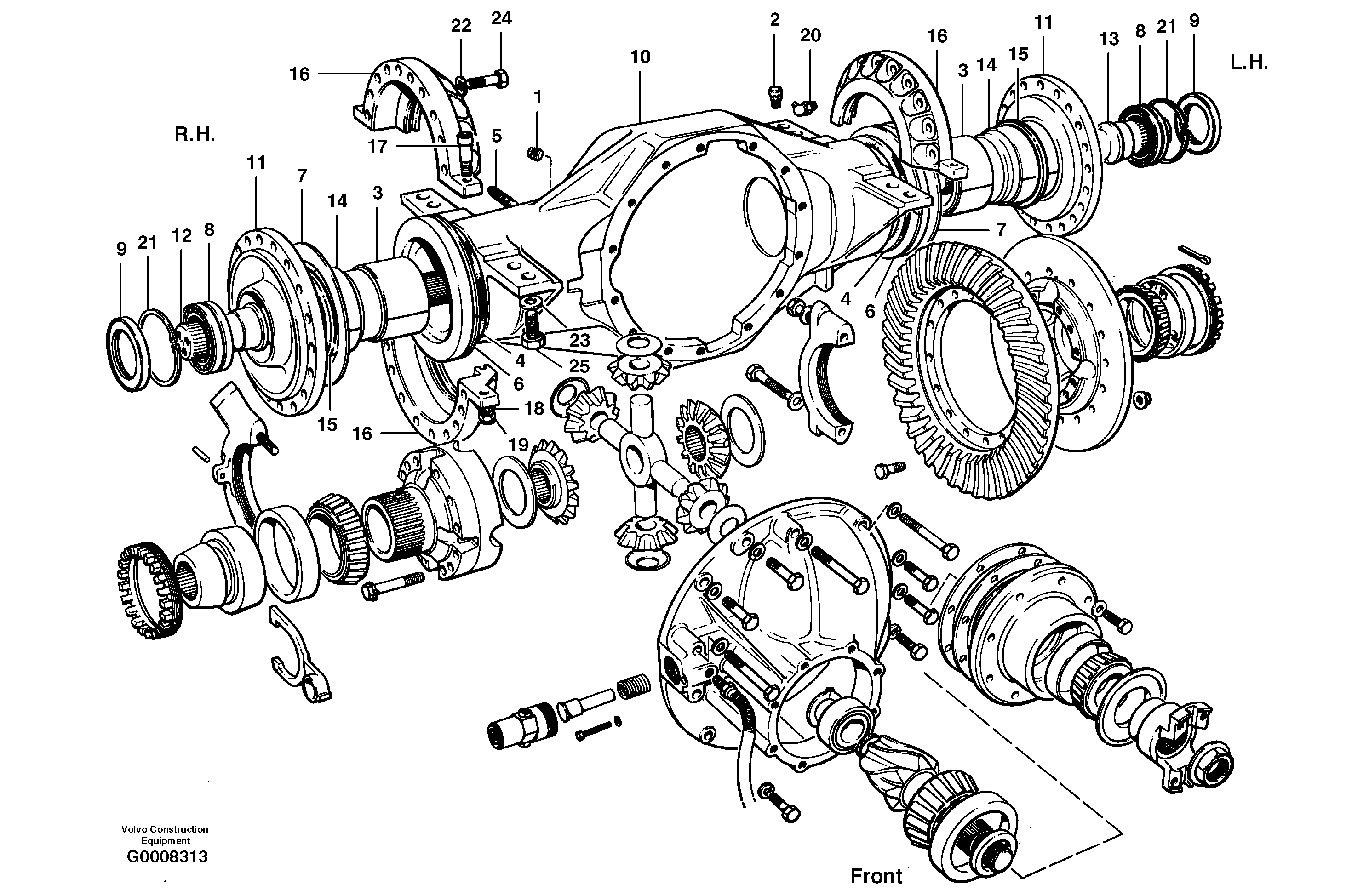 Схема запчастей Volvo G700B MODELS S/N 35000 - - 9574 Final drive - housing assembly 