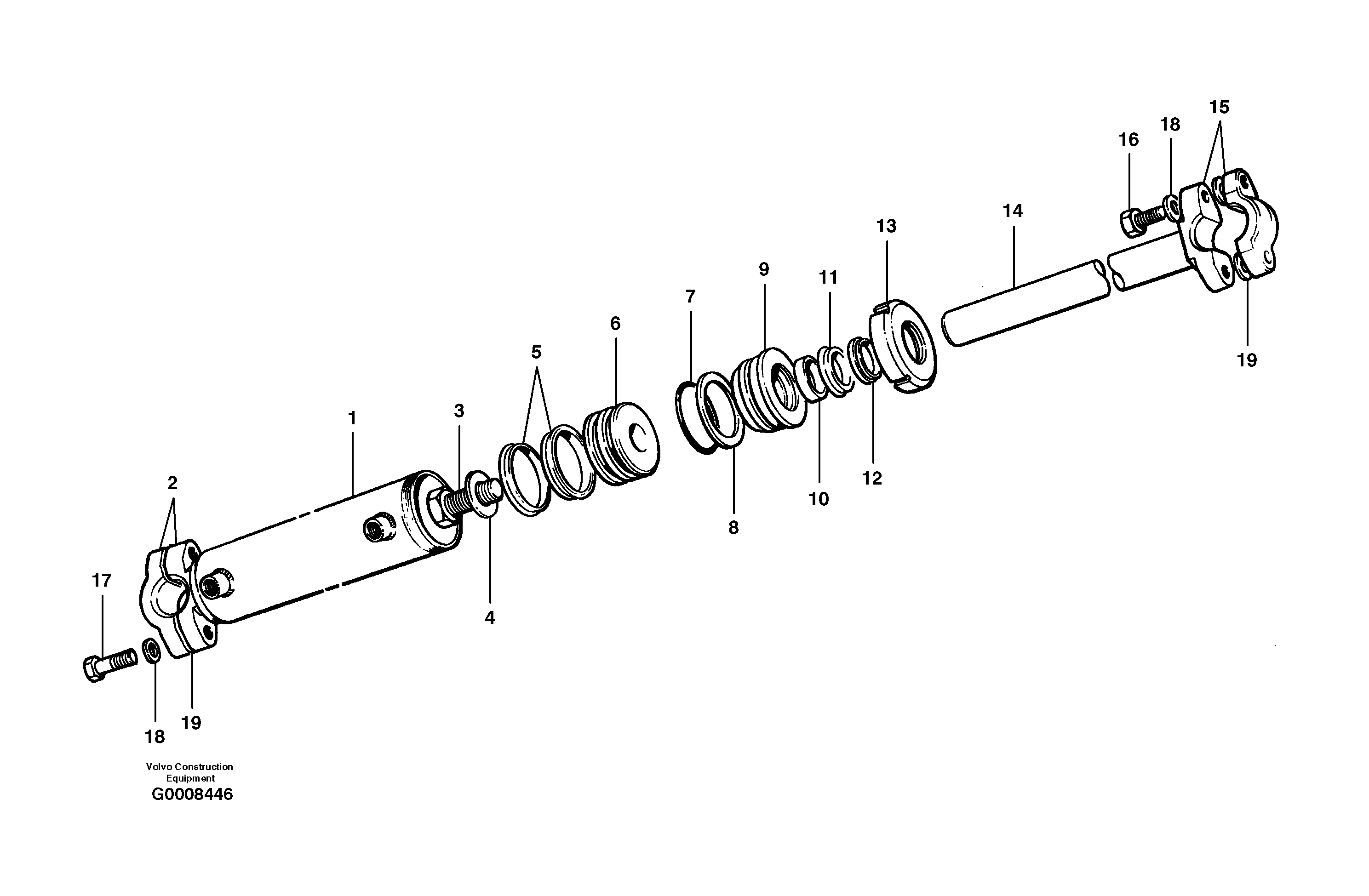 Схема запчастей Volvo G700B MODELS S/N 35000 - - 17172 Circuit shift cylinder 