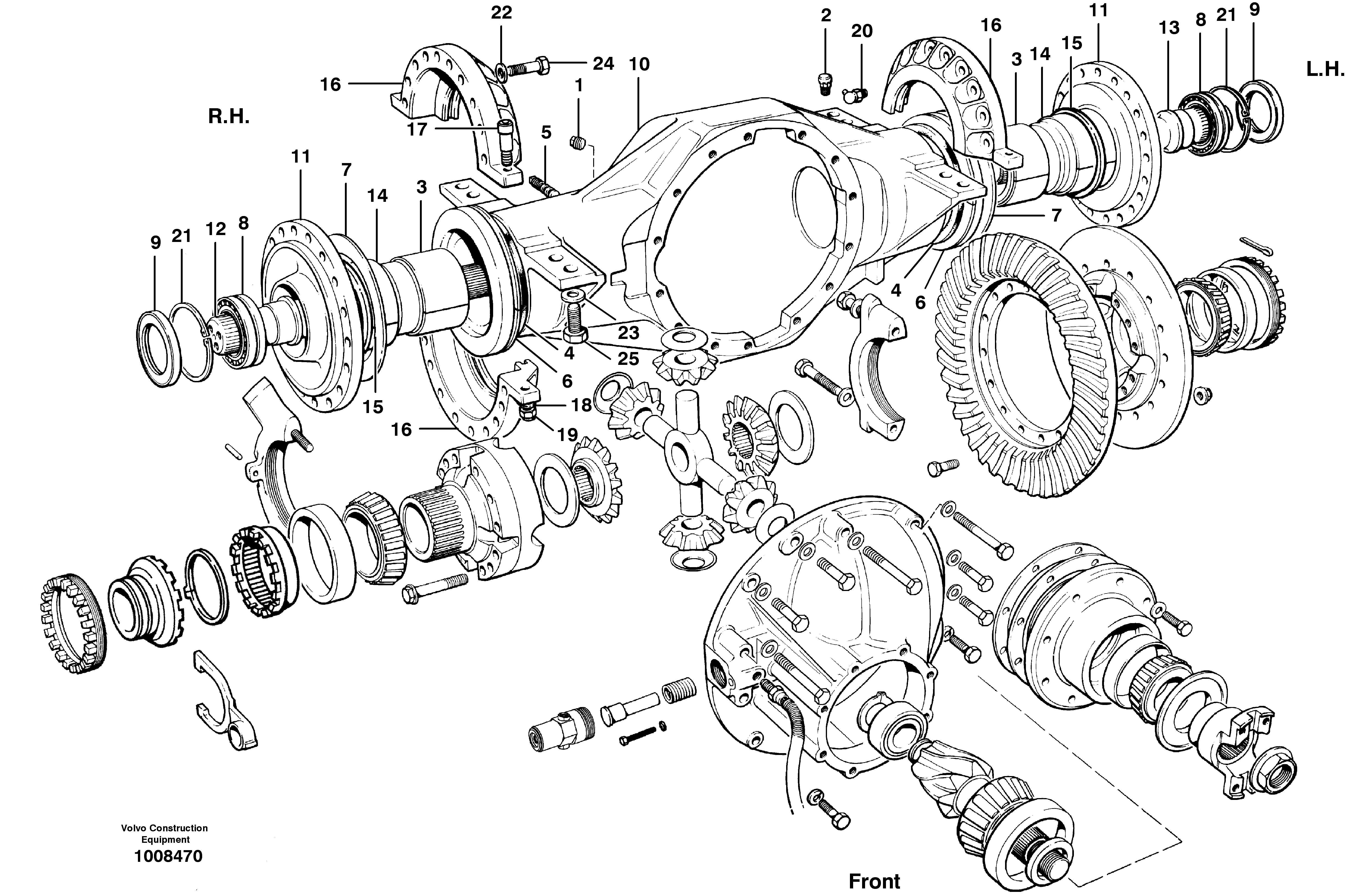 Схема запчастей Volvo G700B MODELS S/N 35000 - - 9580 Final drive - housing assembly 