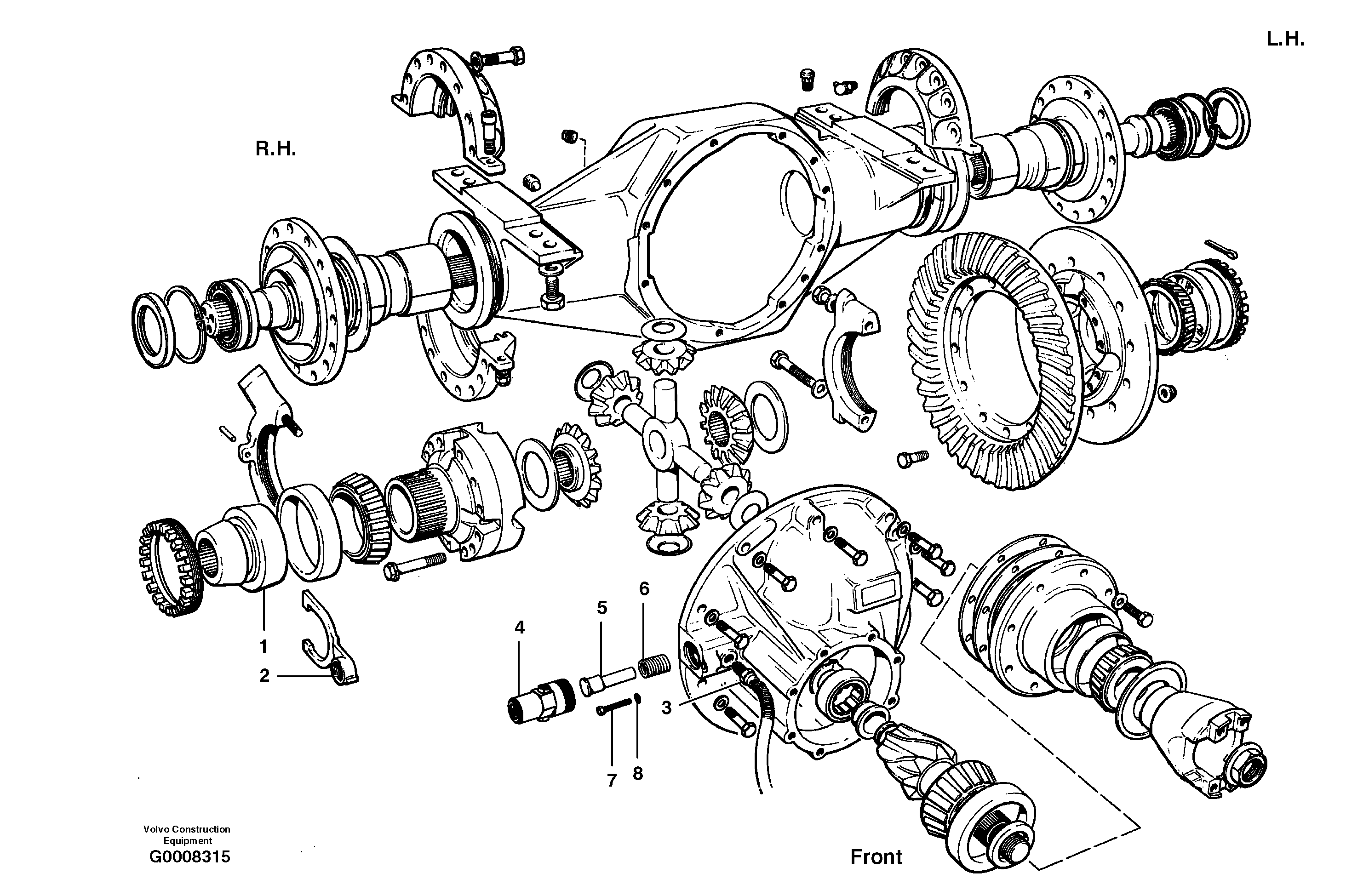 Схема запчастей Volvo G700B MODELS S/N 35000 - - 36884 Final drive - differential lock 