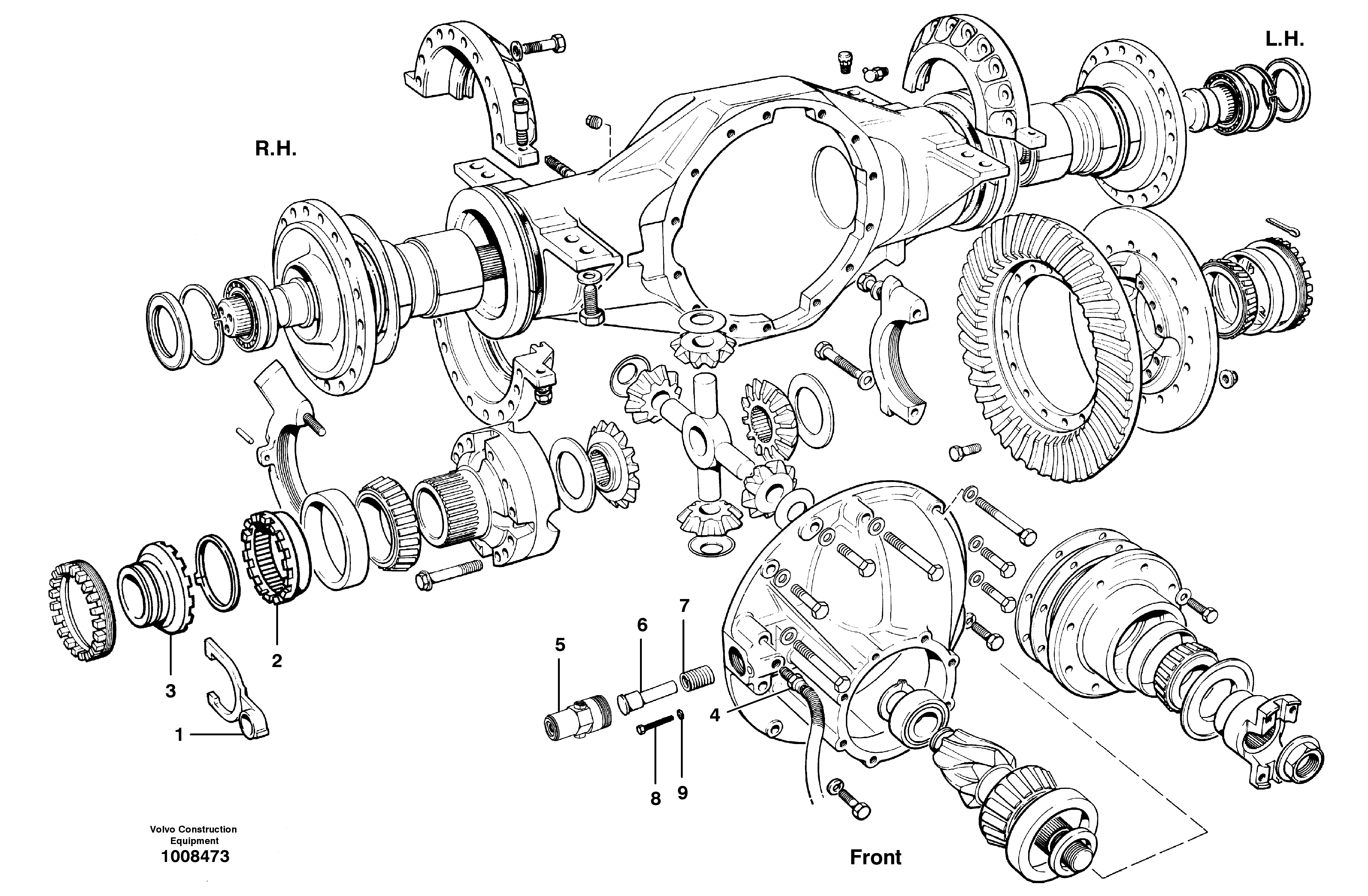 Схема запчастей Volvo G700B MODELS S/N 35000 - - 36891 Final drive - differential lock 