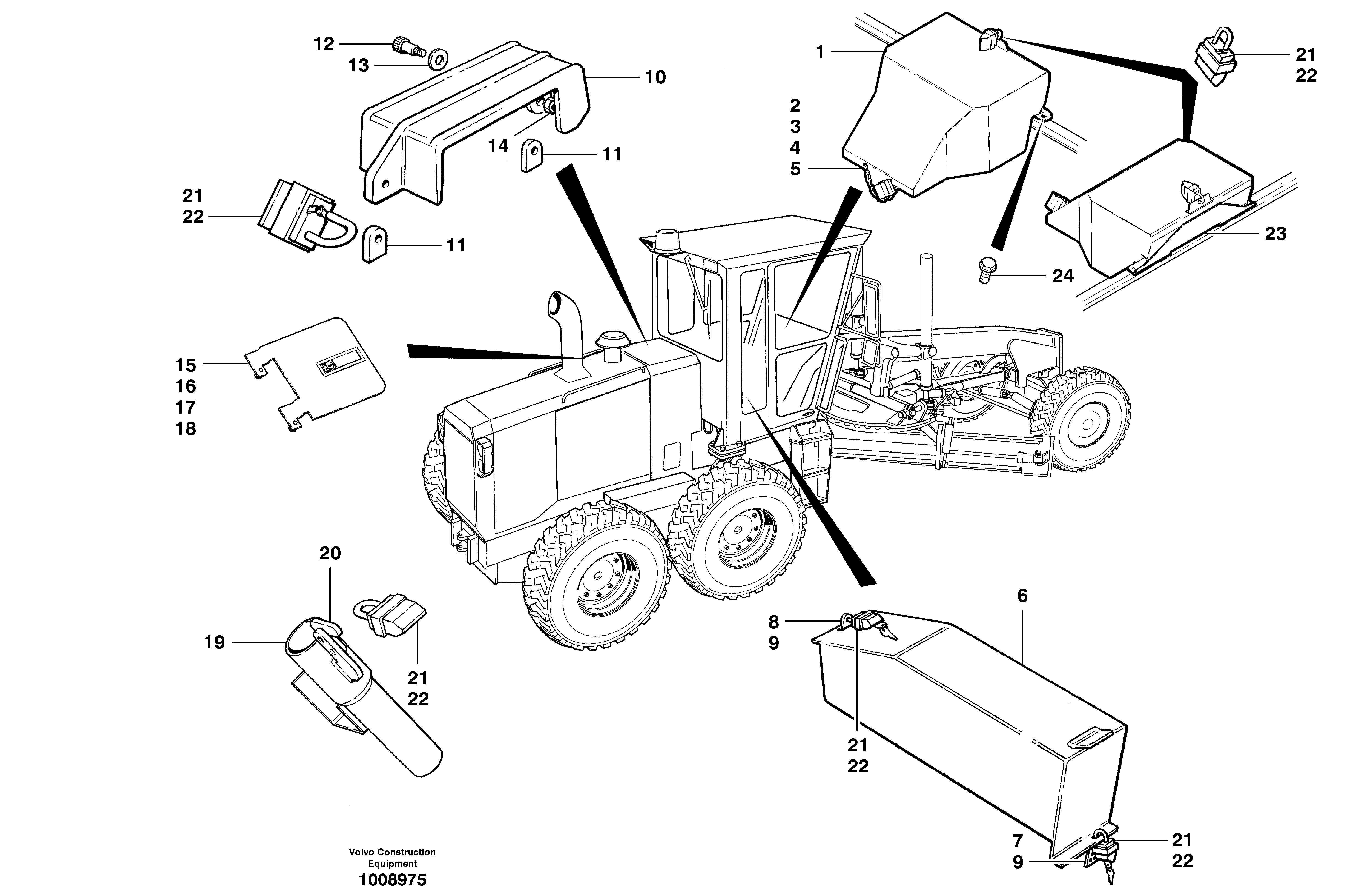 Схема запчастей Volvo G700B MODELS S/N 35000 - - 48625 Anti-vandalism equipment 