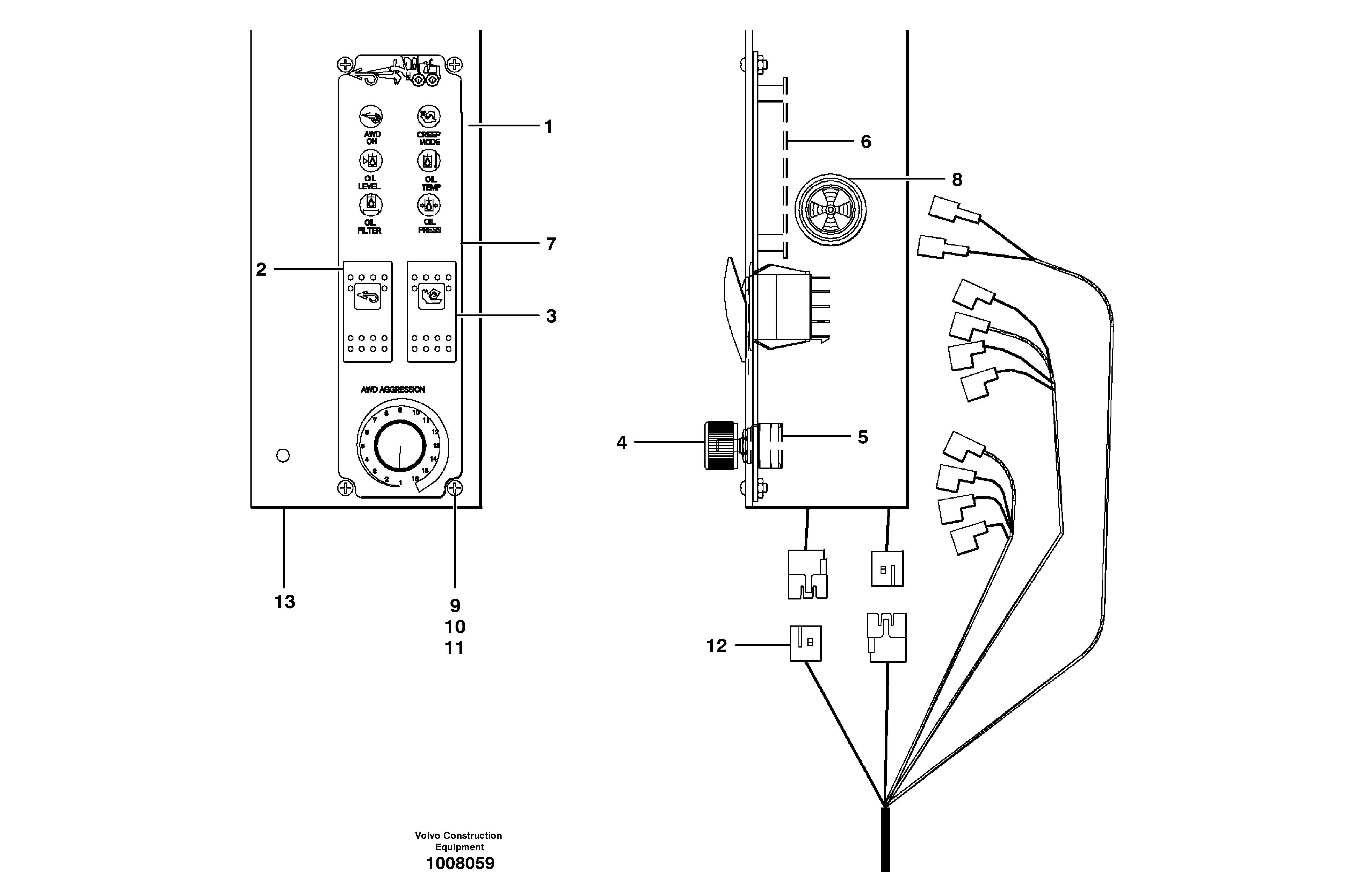 Схема запчастей Volvo G700B MODELS S/N 35000 - - 106044 Control module - AWD 