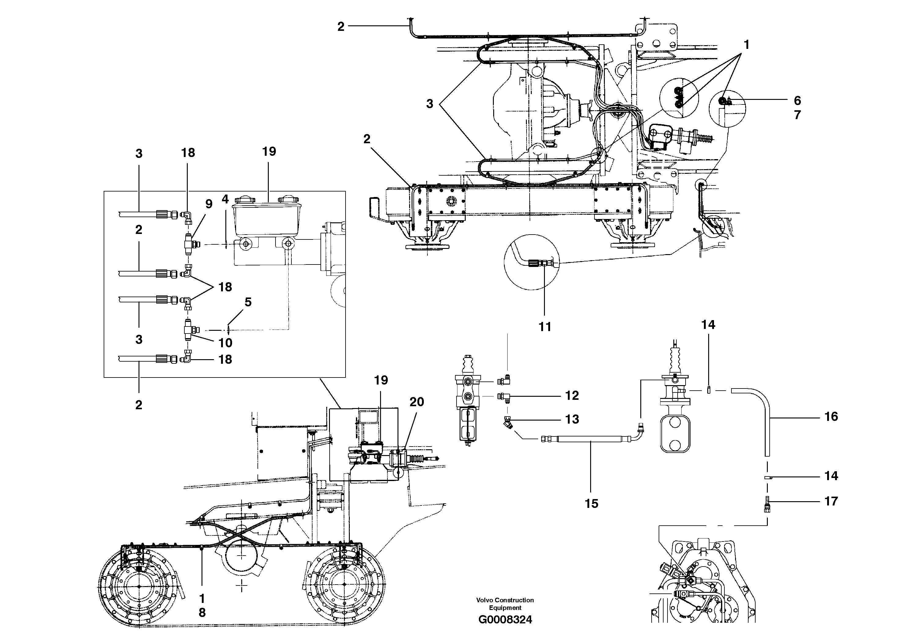 Схема запчастей Volvo G700B MODELS S/N 35000 - - 48101 Brake circuit 