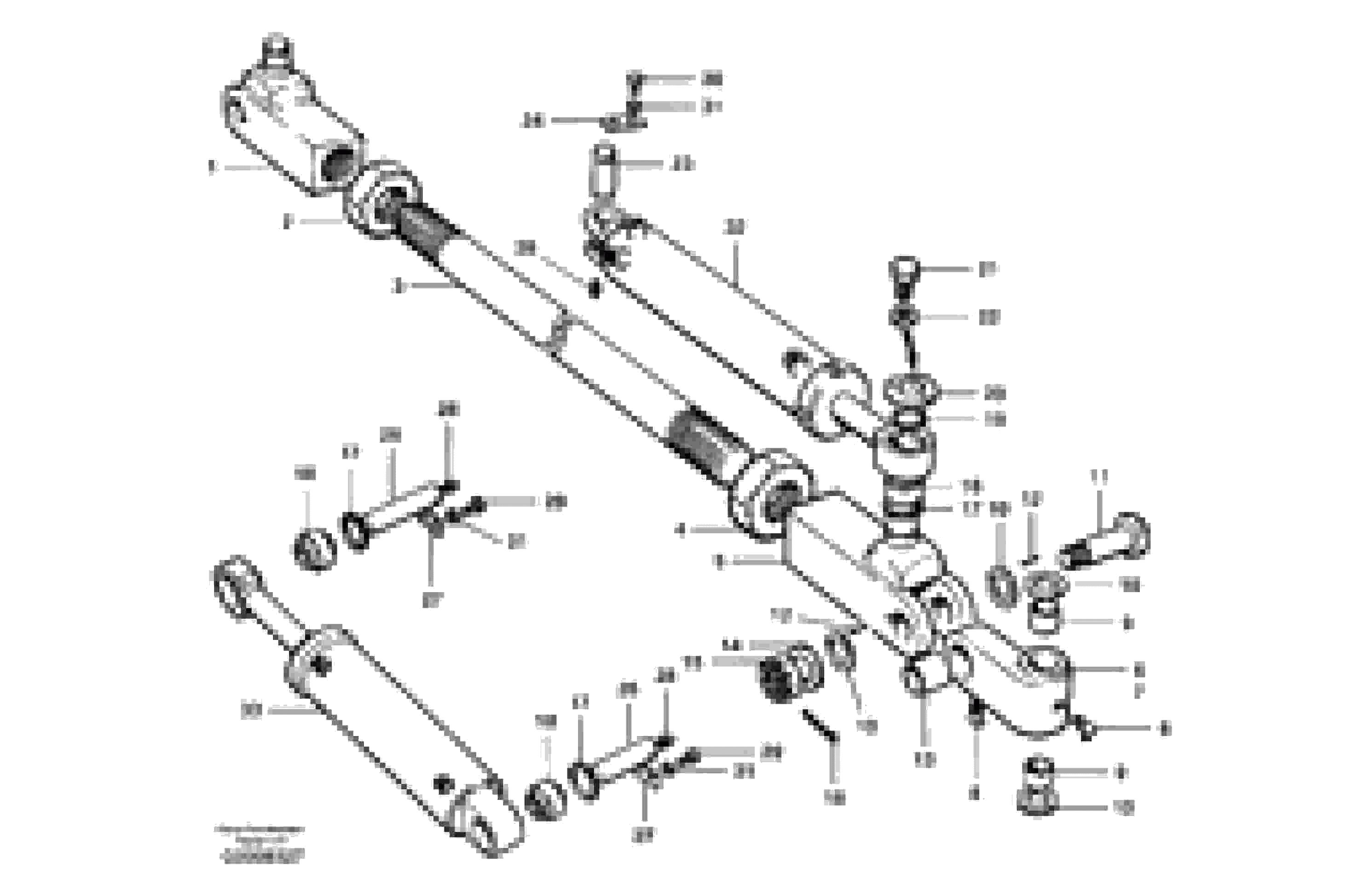 Схема запчастей Volvo G700B MODELS S/N 35000 - - 101543 Front axle drag link 