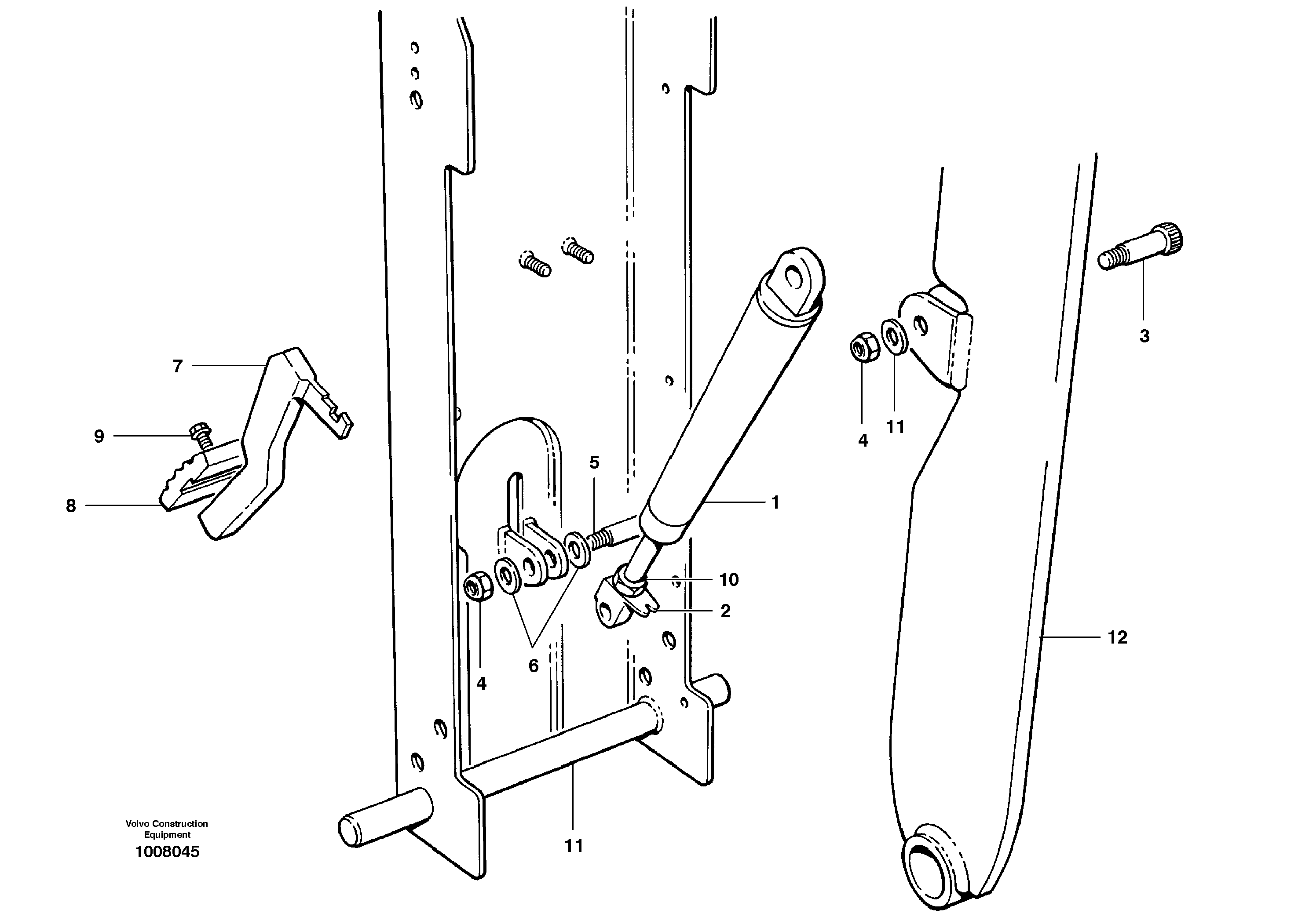 Схема запчастей Volvo G700B MODELS S/N 35000 - - 66107 Pedestal adjuster 