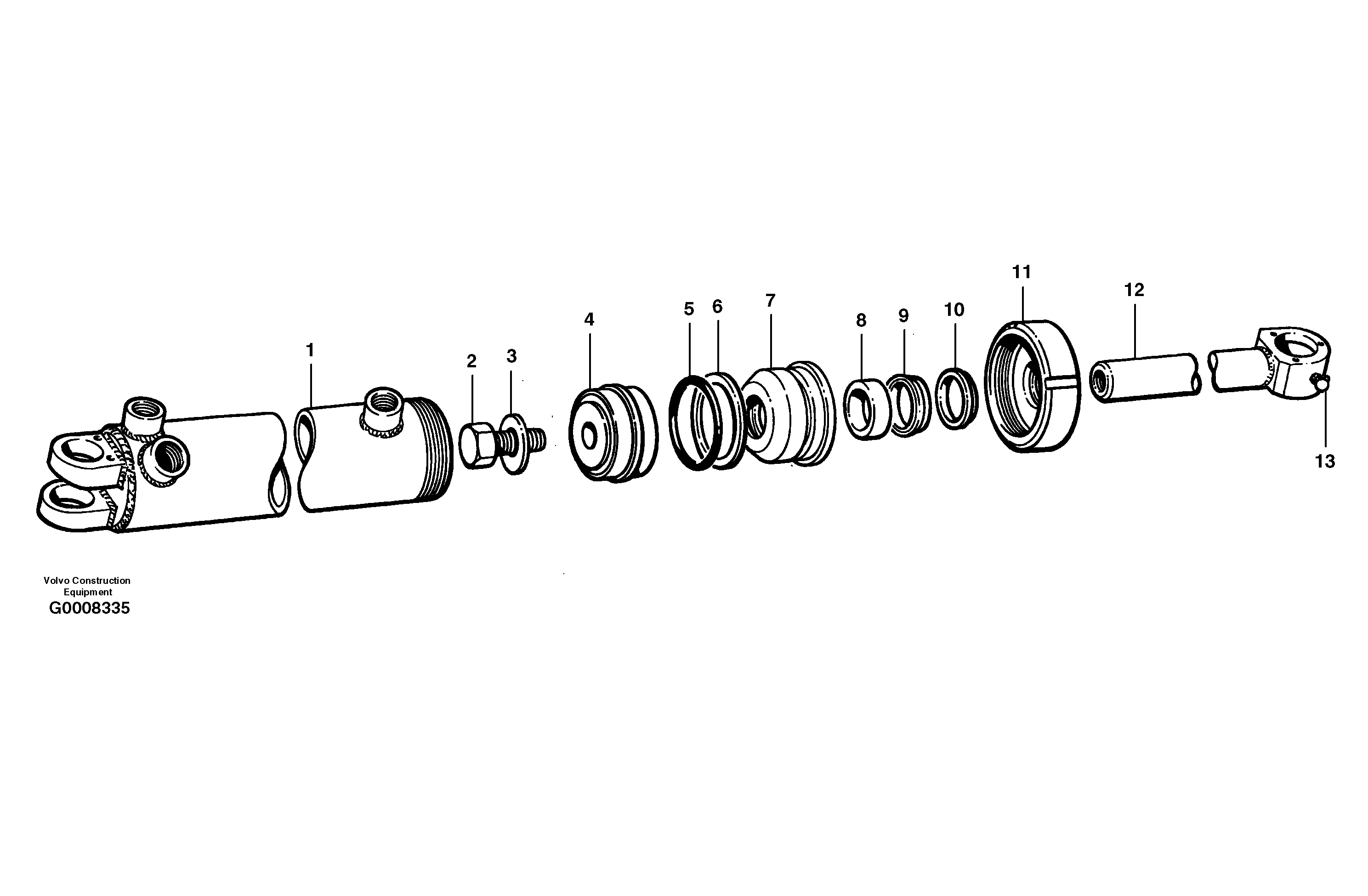 Схема запчастей Volvo G700B MODELS S/N 35000 - - 18385 Steering cylinders 