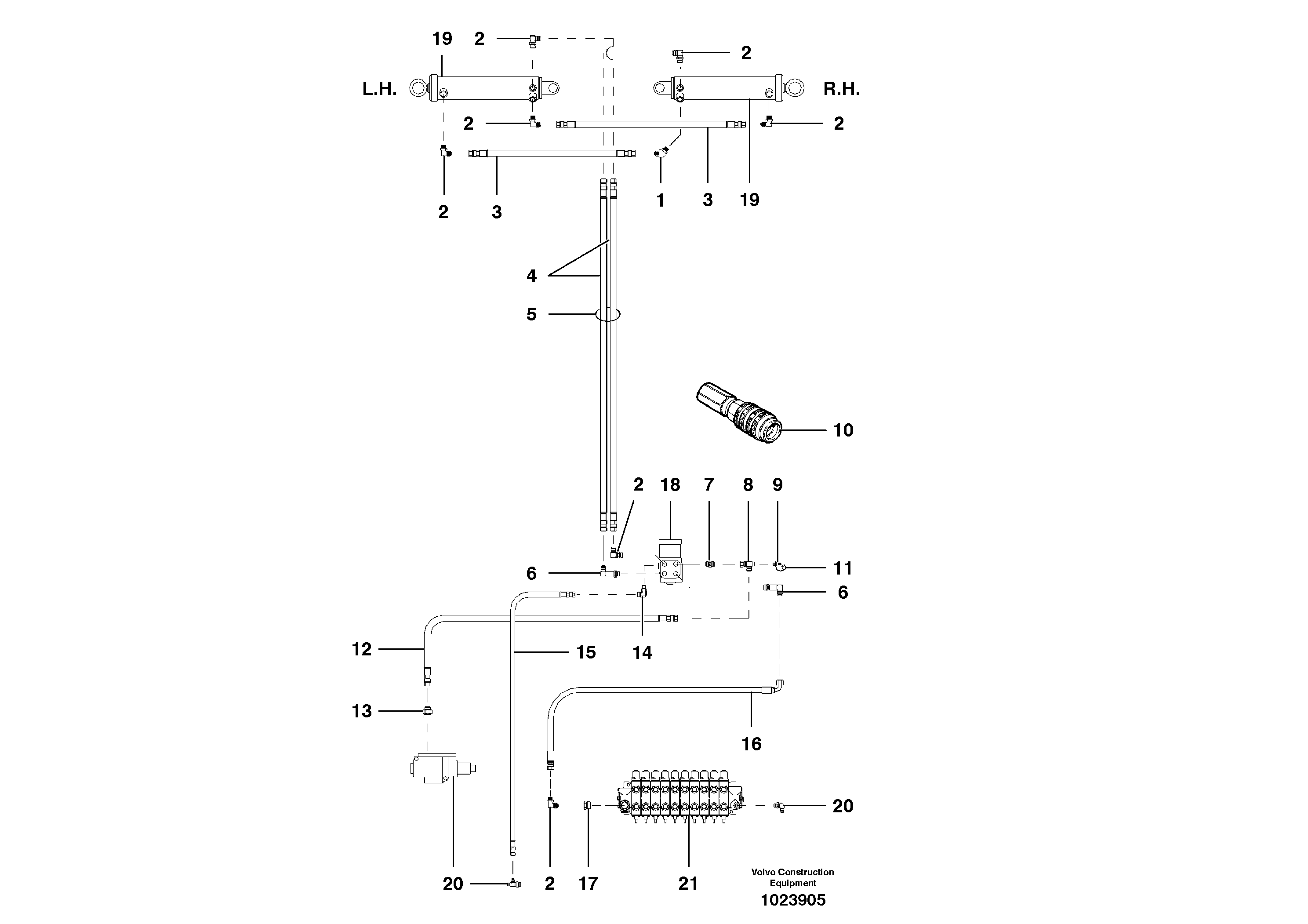 Схема запчастей Volvo G700B MODELS S/N 35000 - - 42002 Steering circuit - standard 