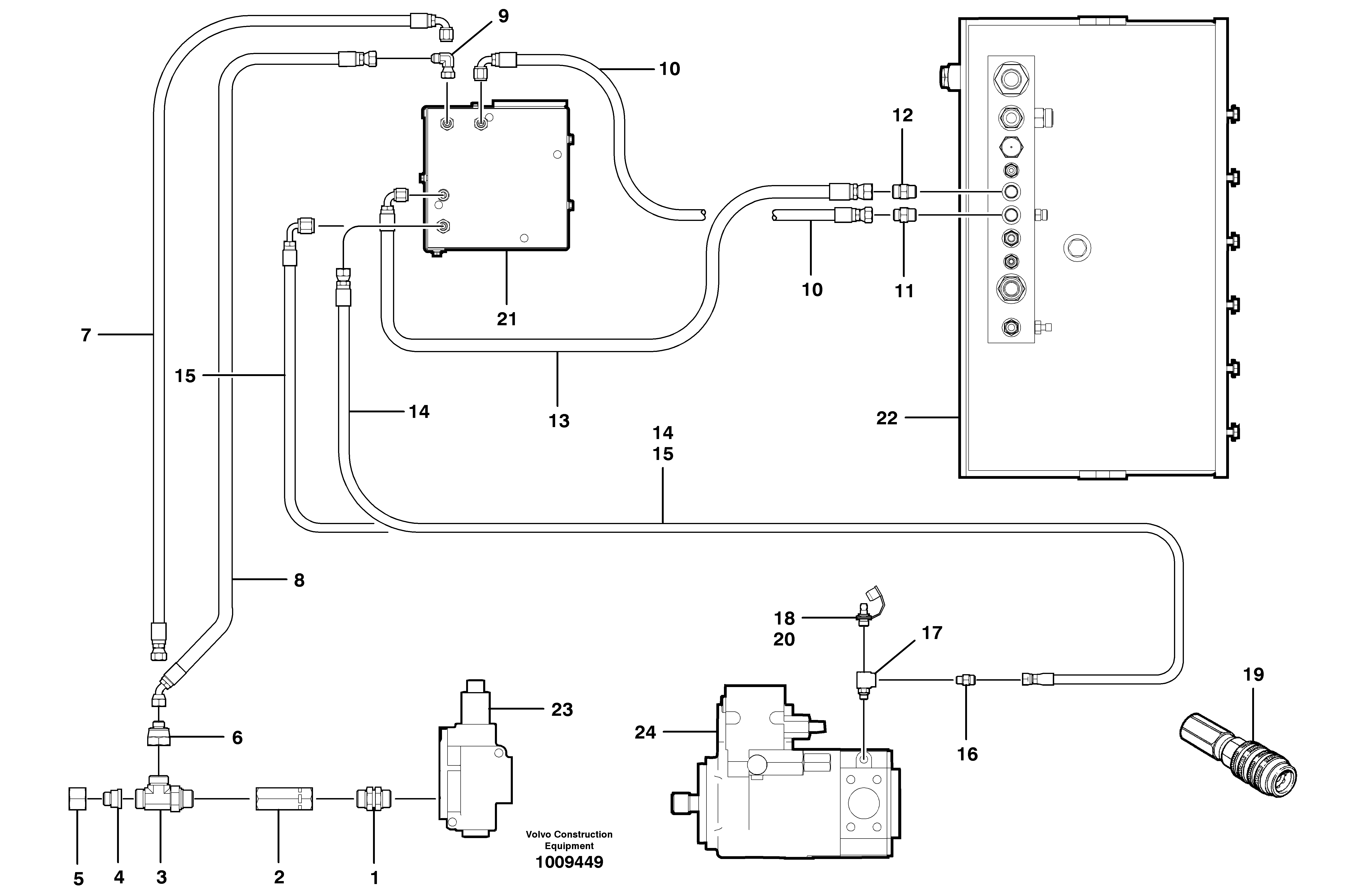 Схема запчастей Volvo G700B MODELS S/N 35000 - - 29200 Supplemental steering circuit - standard 