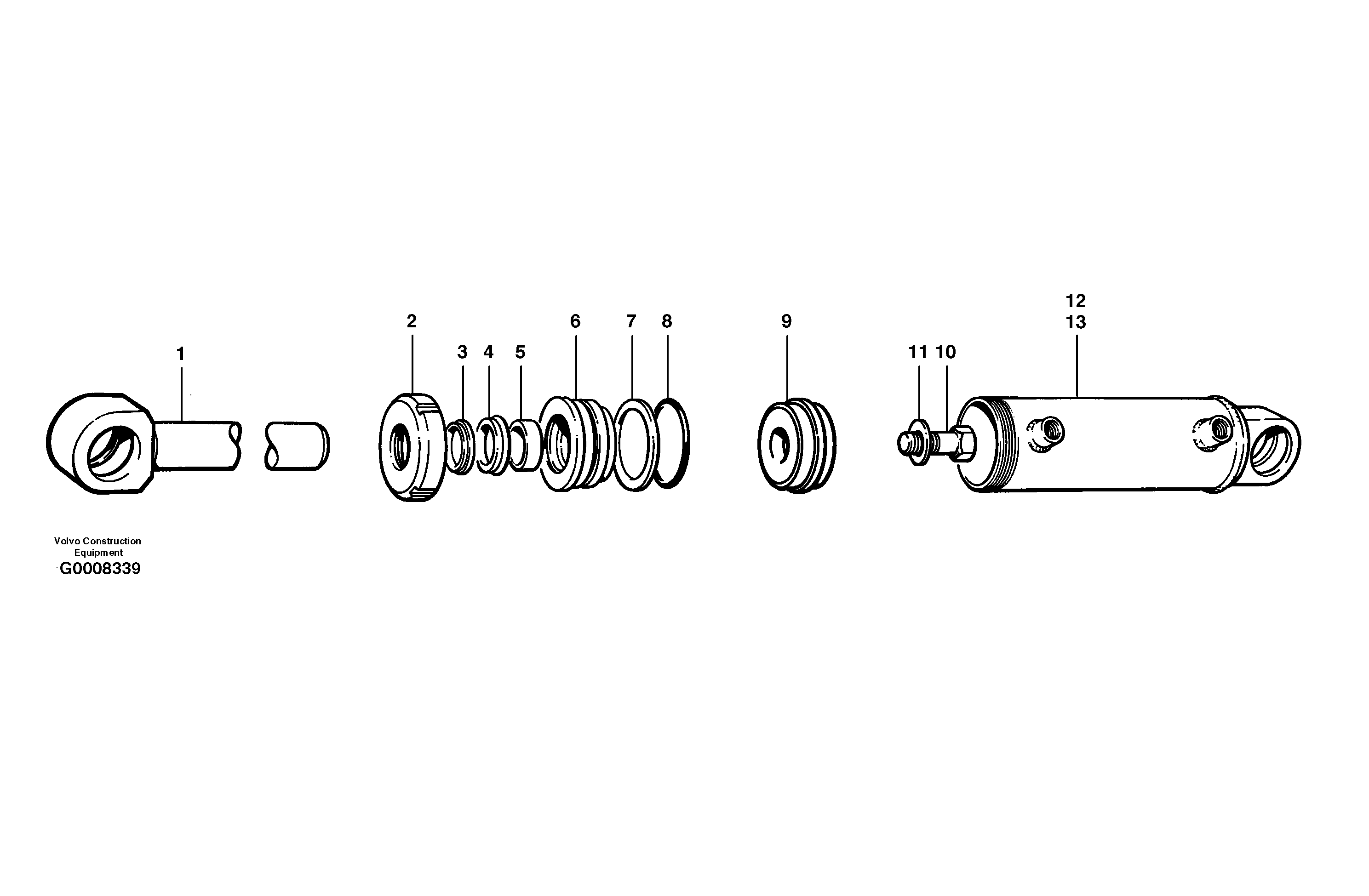 Схема запчастей Volvo G700B MODELS S/N 35000 - - 18397 Wheel lean cylinders 