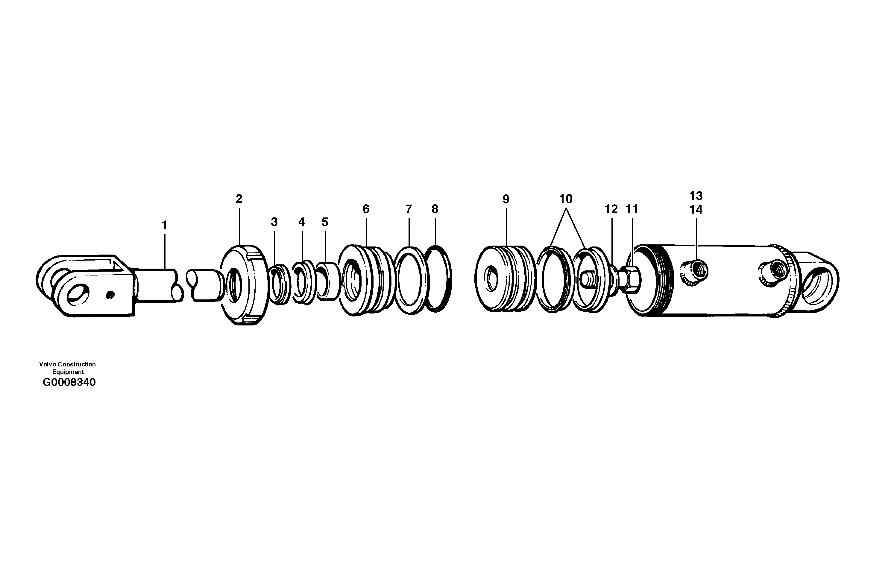 Схема запчастей Volvo G700B MODELS S/N 35000 - - 18398 Wheel lean cylinders 