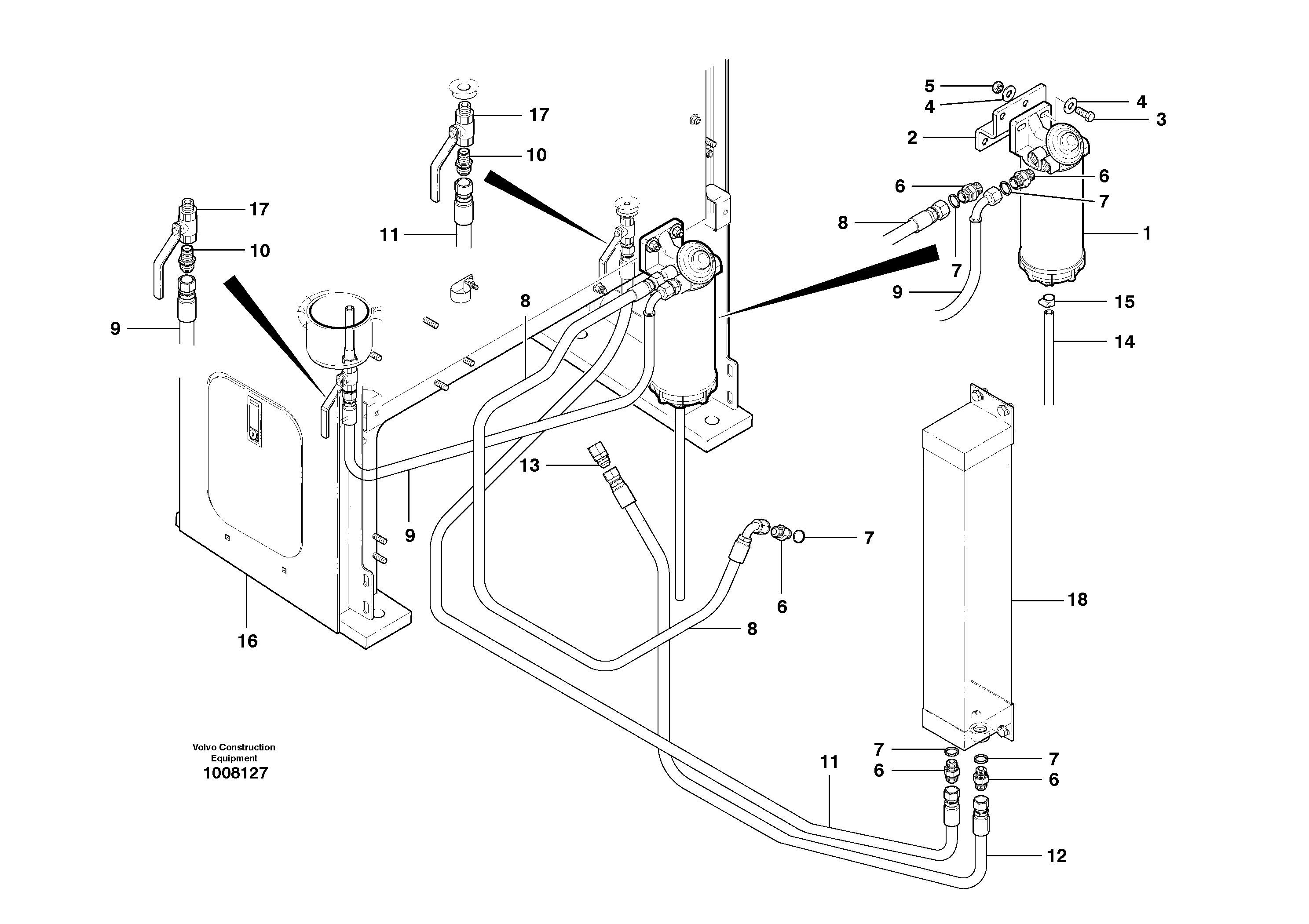 Схема запчастей Volvo G700B MODELS S/N 35000 - - 1786 Fuel circuits 